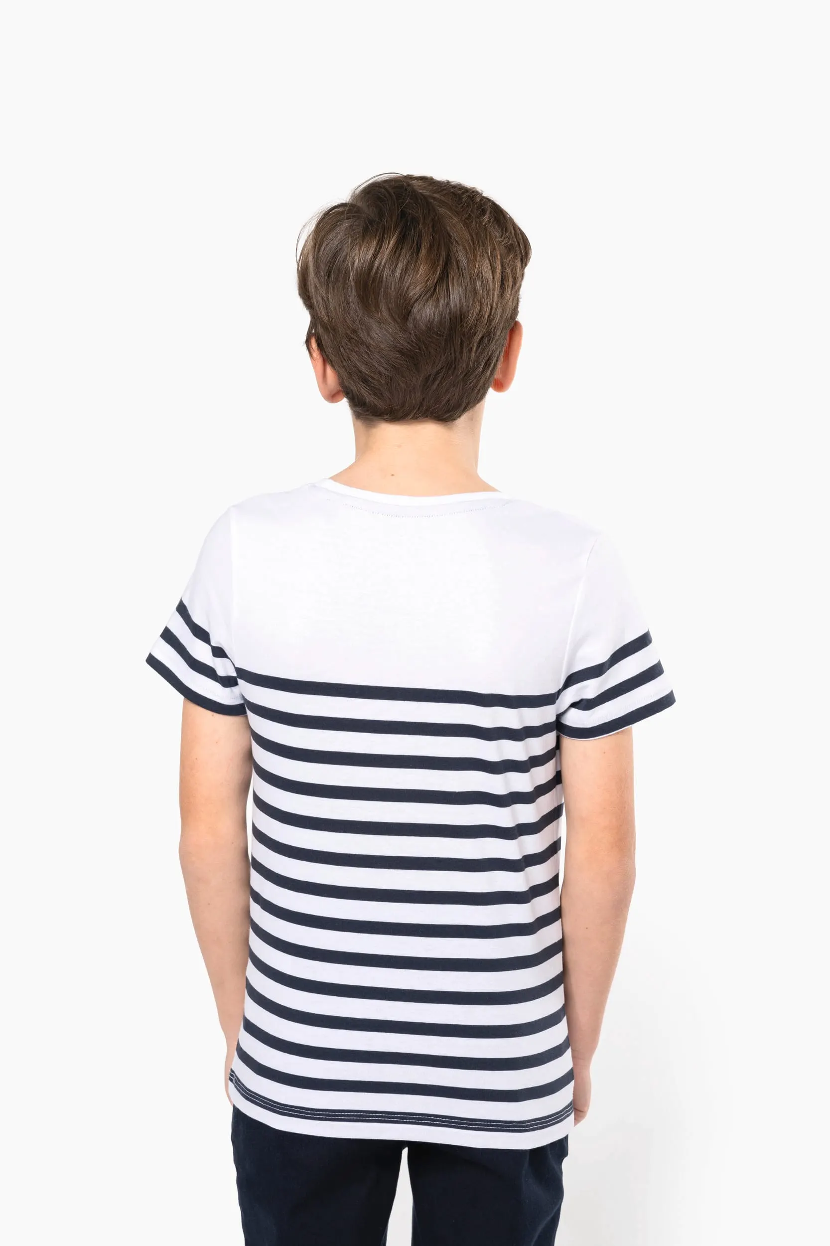 Camiseta tipo marinero cuello redondo algodón orgánico niños