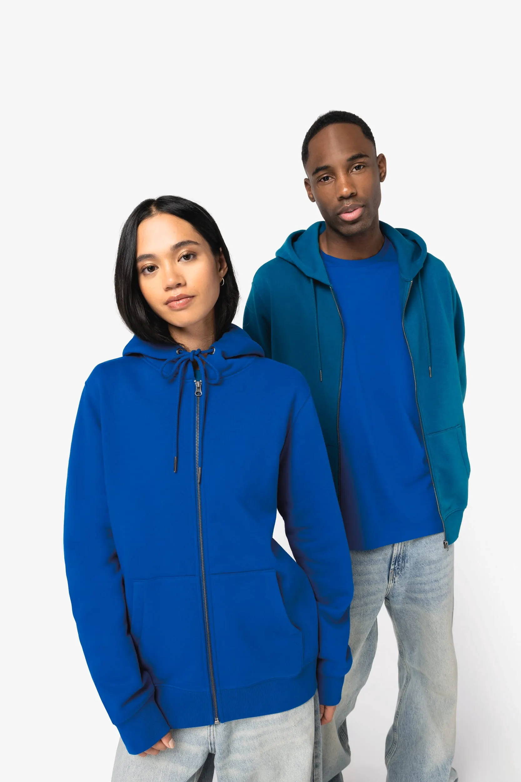 Sudadera ecorresponsable con cremallera y capucha unisex