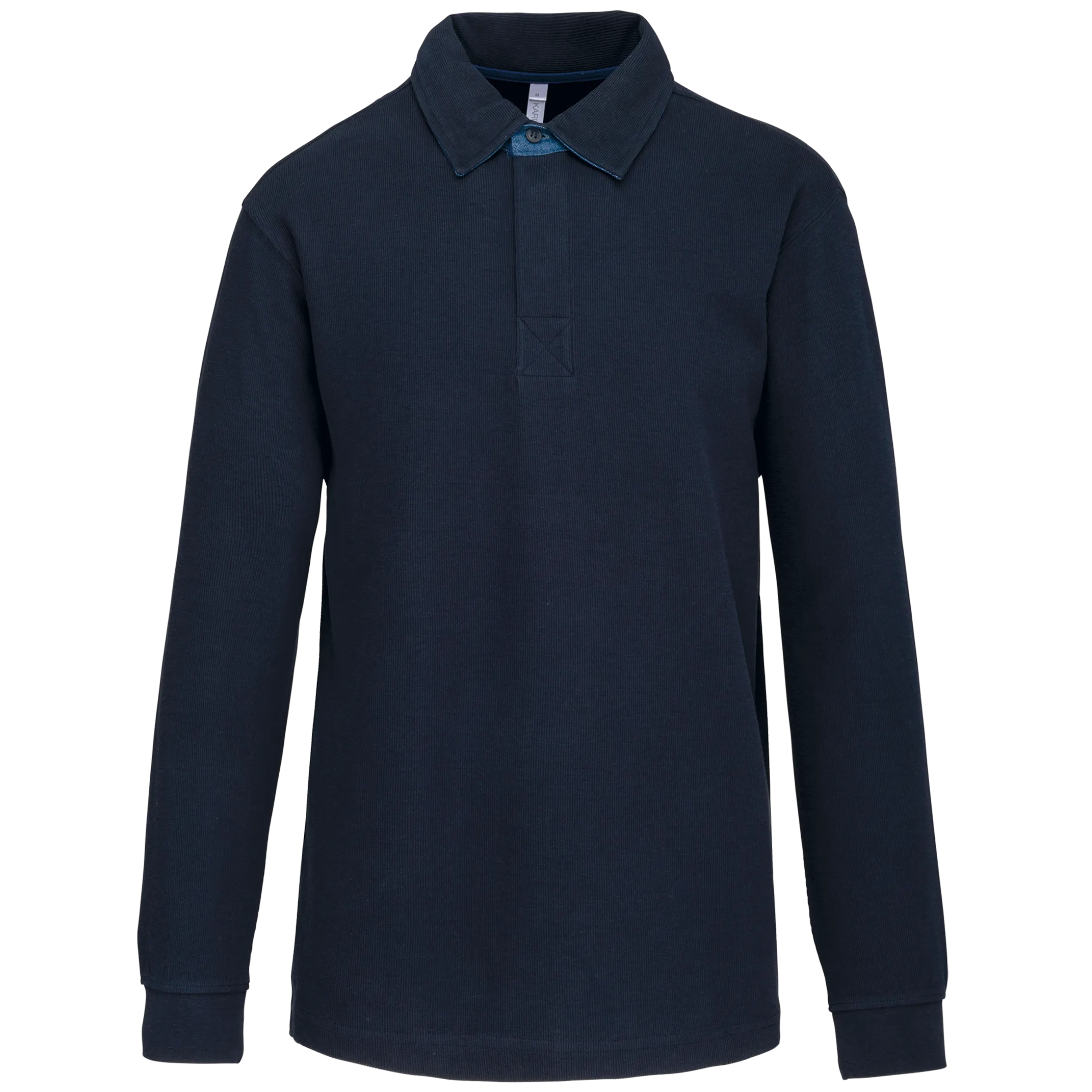 French rib - polo de canalé manga larga hombre