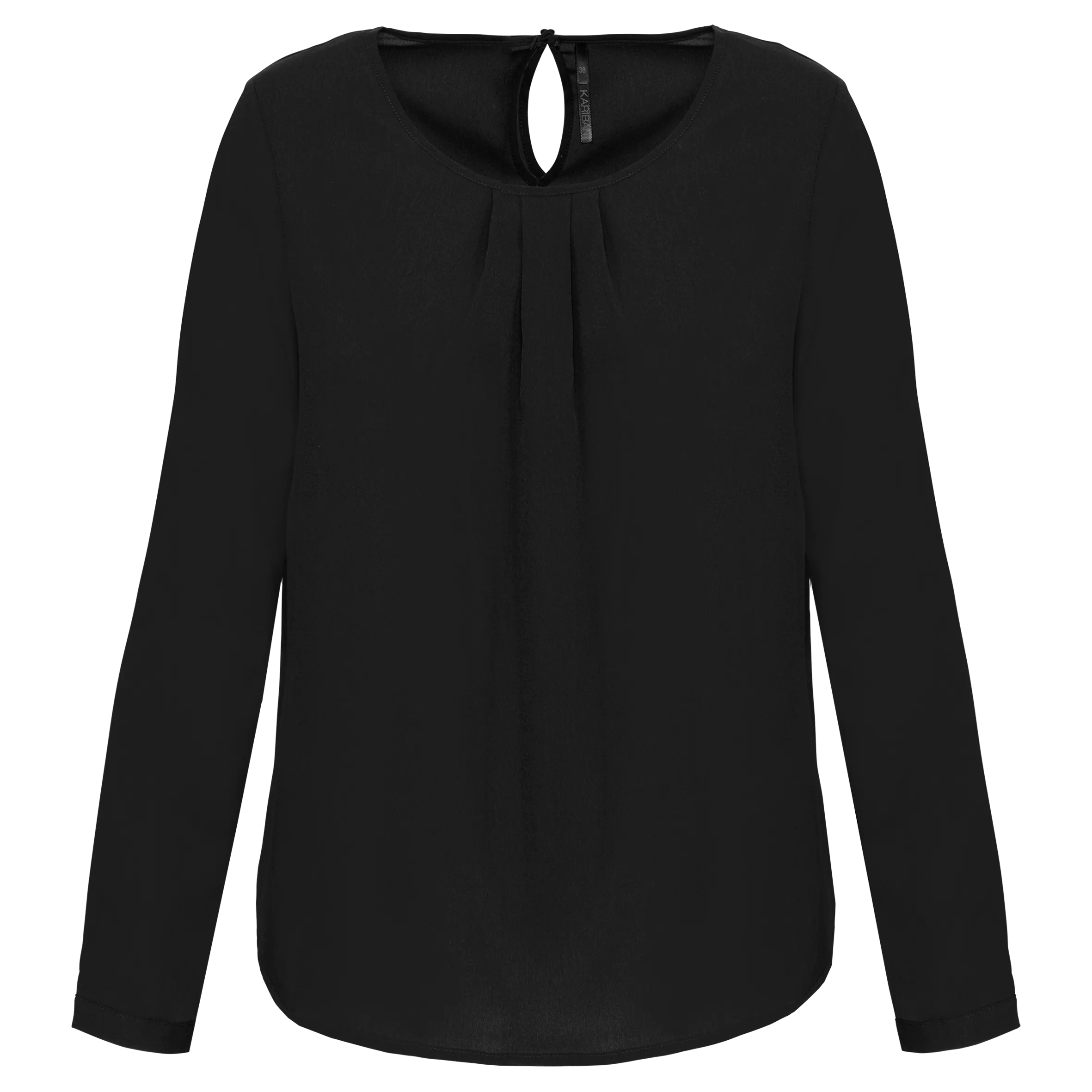 Blusa crepe manga larga mujer