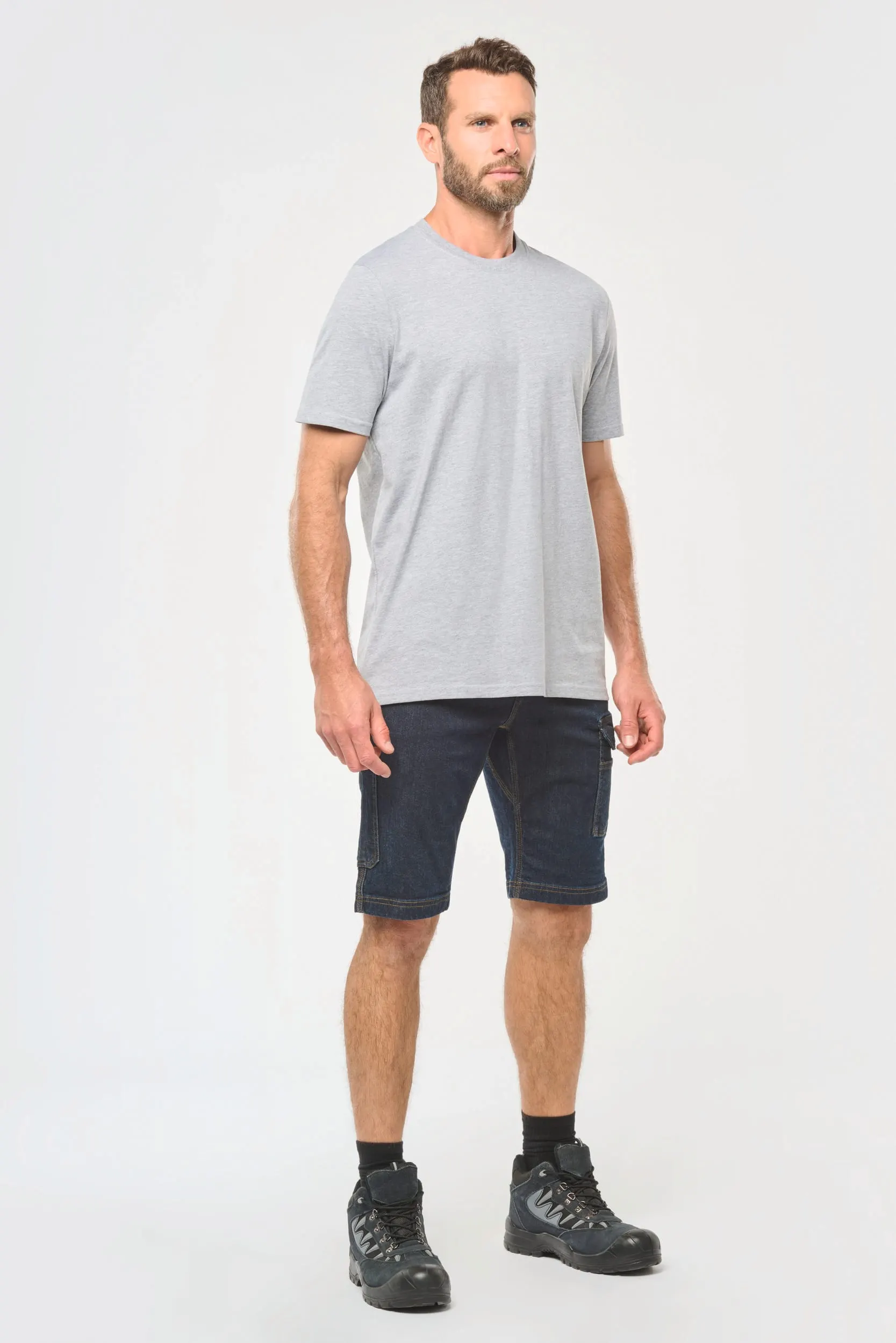 Bermuda denim multibolsillos hombre