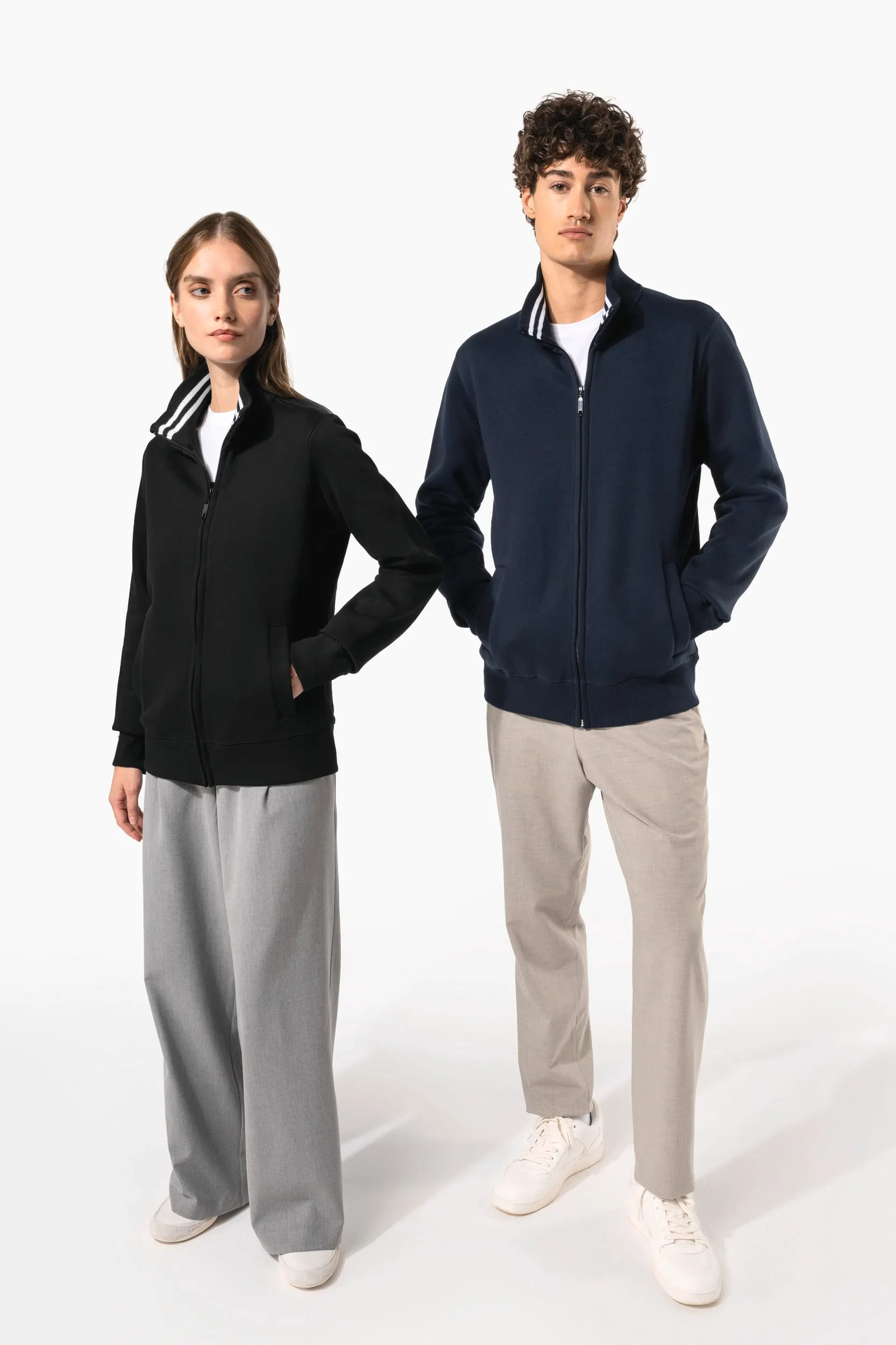 Chaqueta de felpa con cremallera hombre