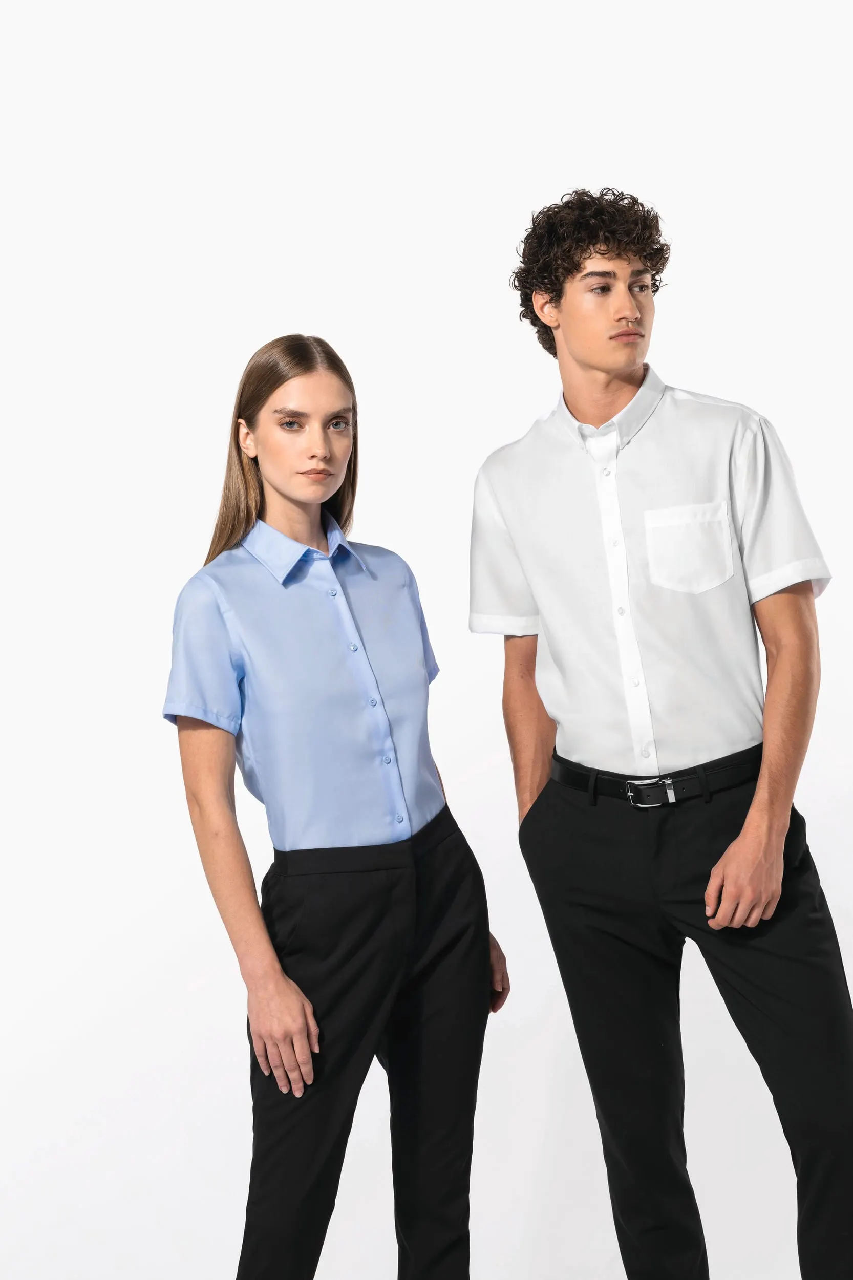 Camisa micro sarga no-plancha manga corta hombre