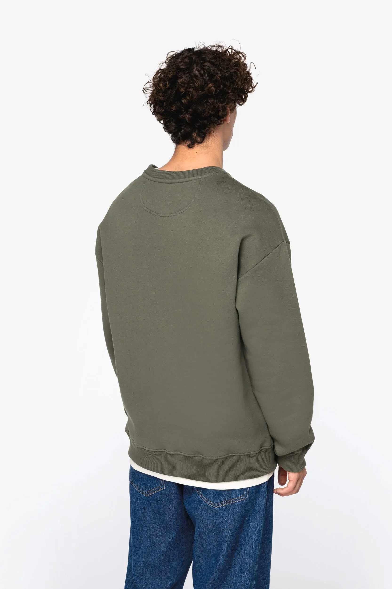 Sudadera cuello redondo oversize unisex