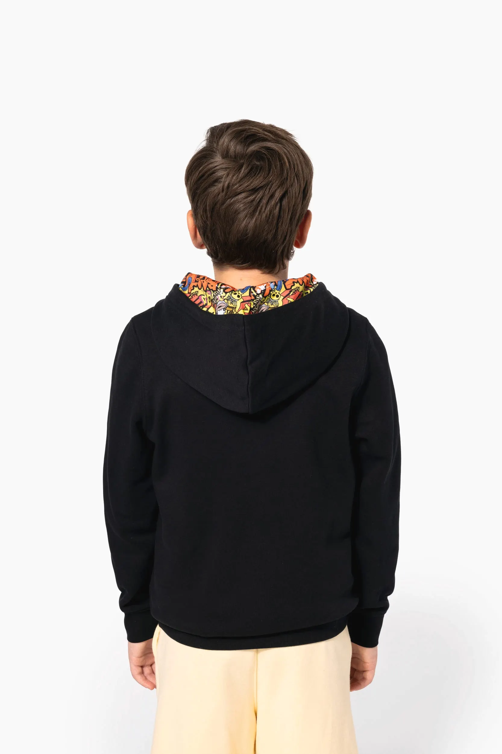 Sudadera con capucha de forro contrastado infantil