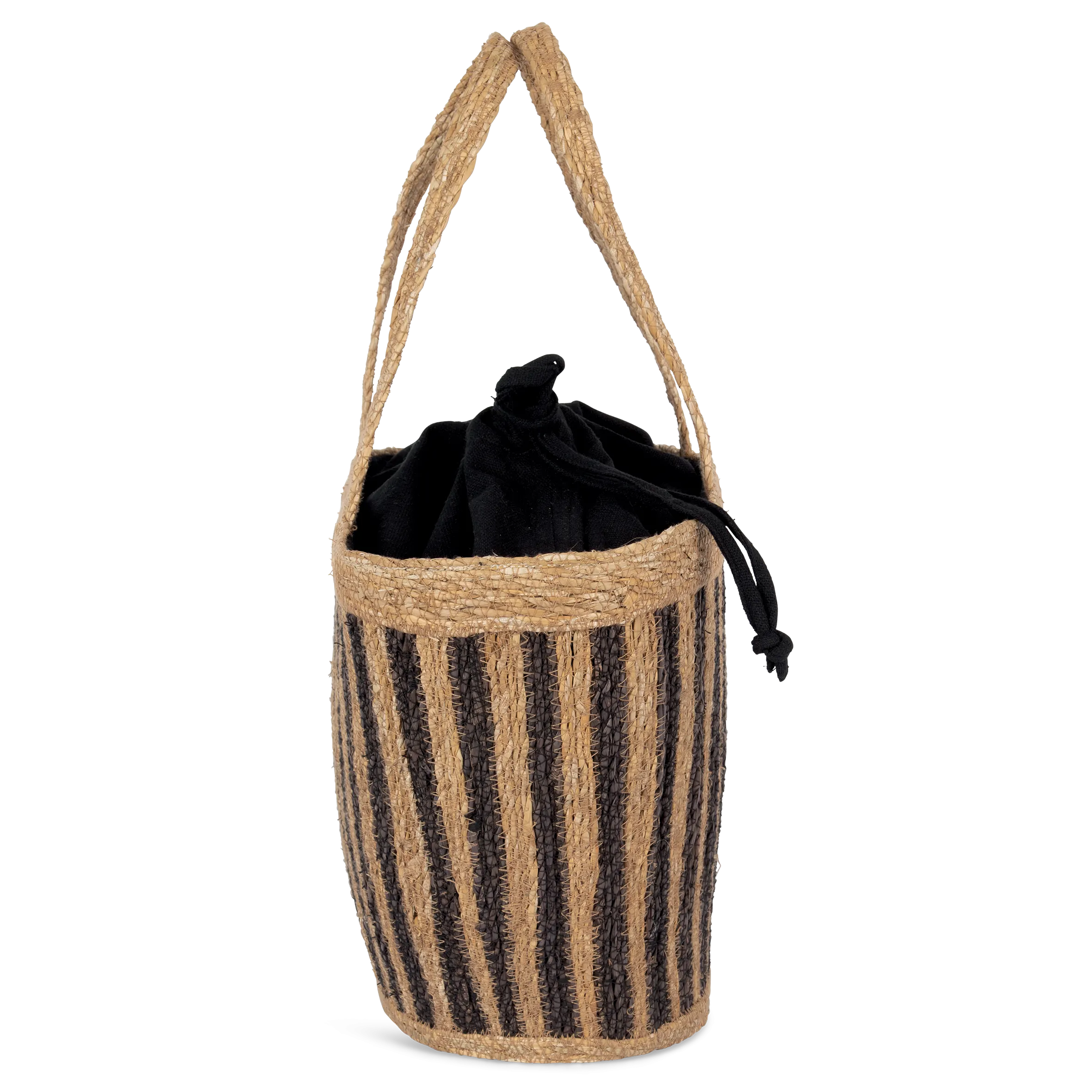 Cesta/Bolso de junco a rayas