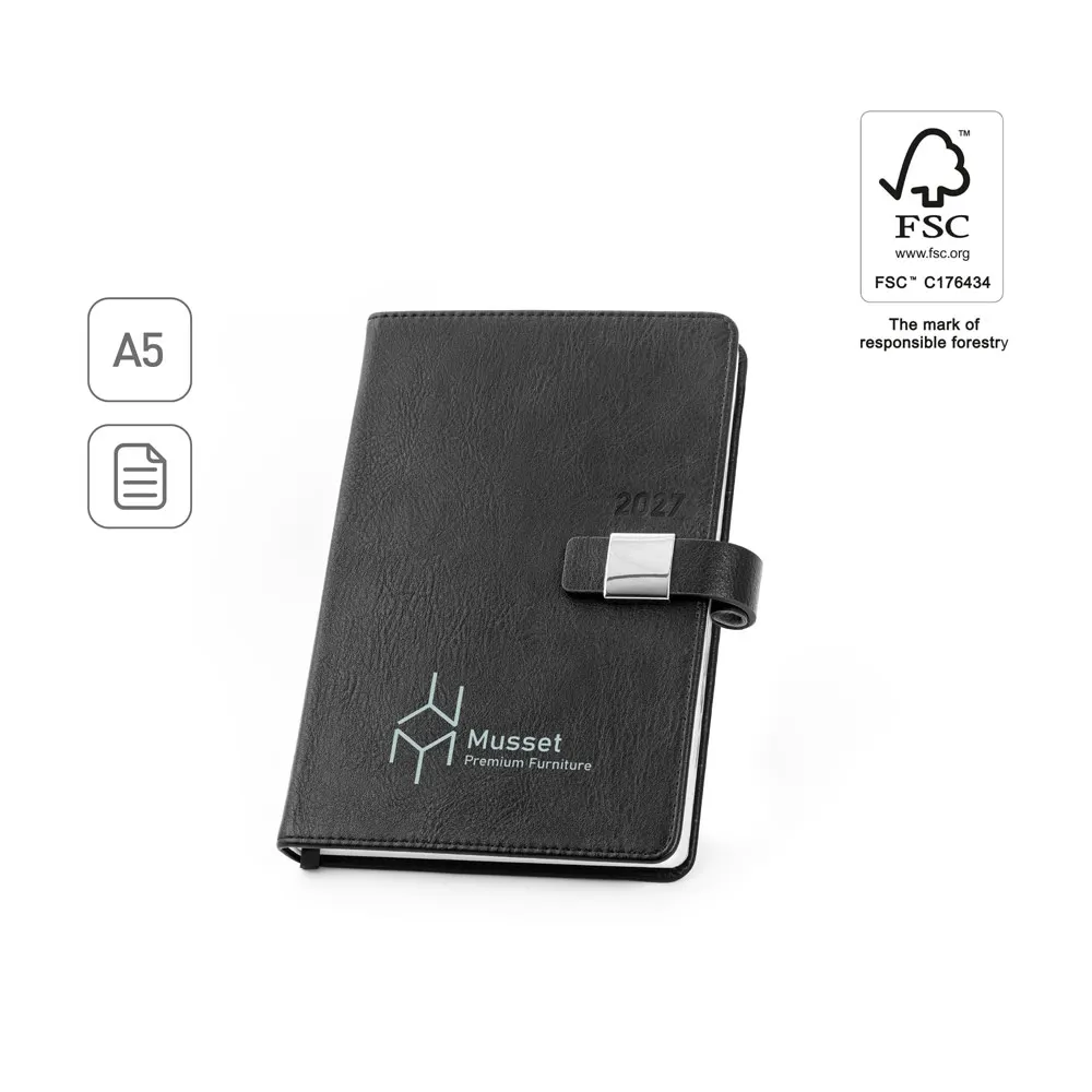 MUSSET A5. Agenda A5 en PU (58% reciclado)