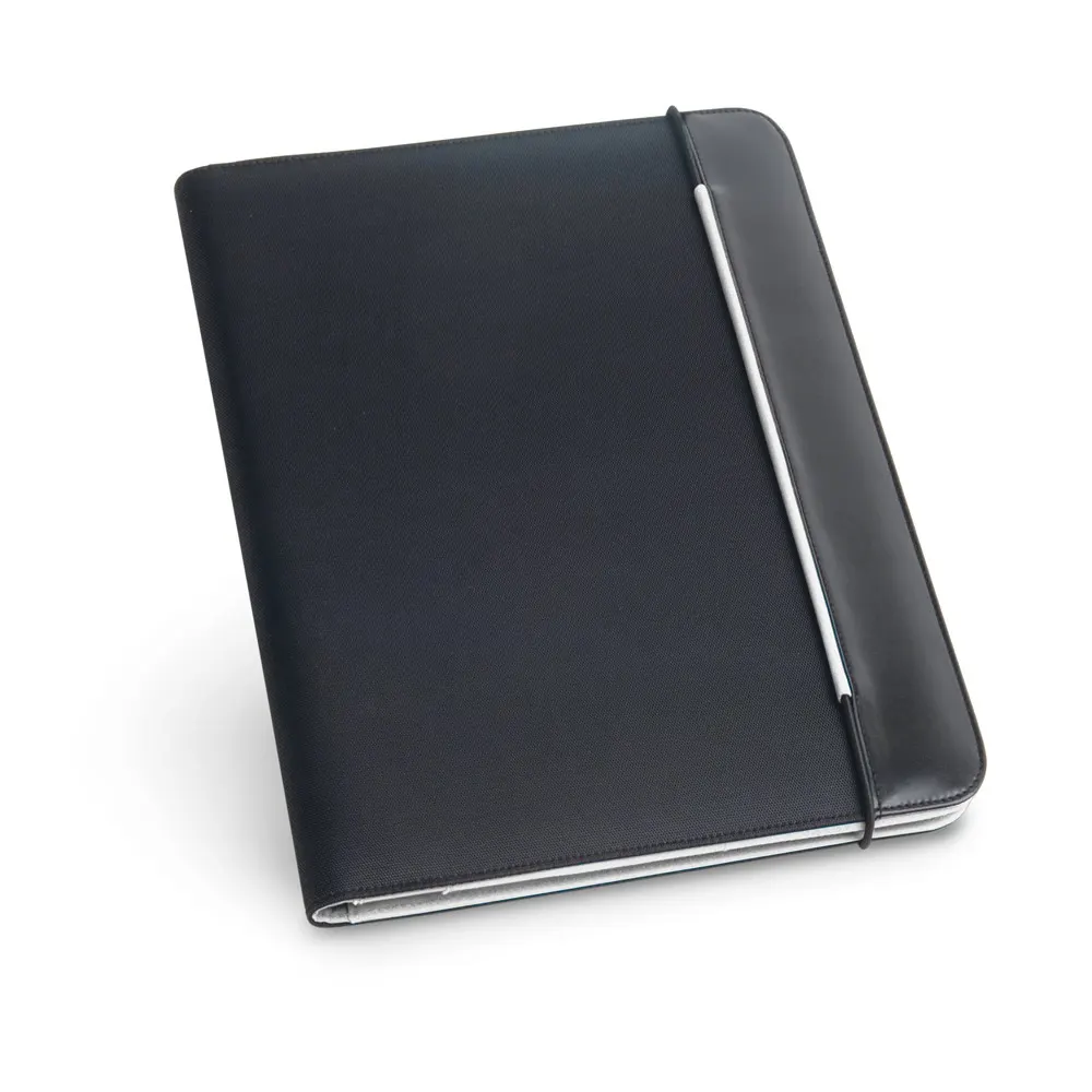FITZGERALD. Portafolios A4 en PU y 800D con bloc de páginas rayadas
