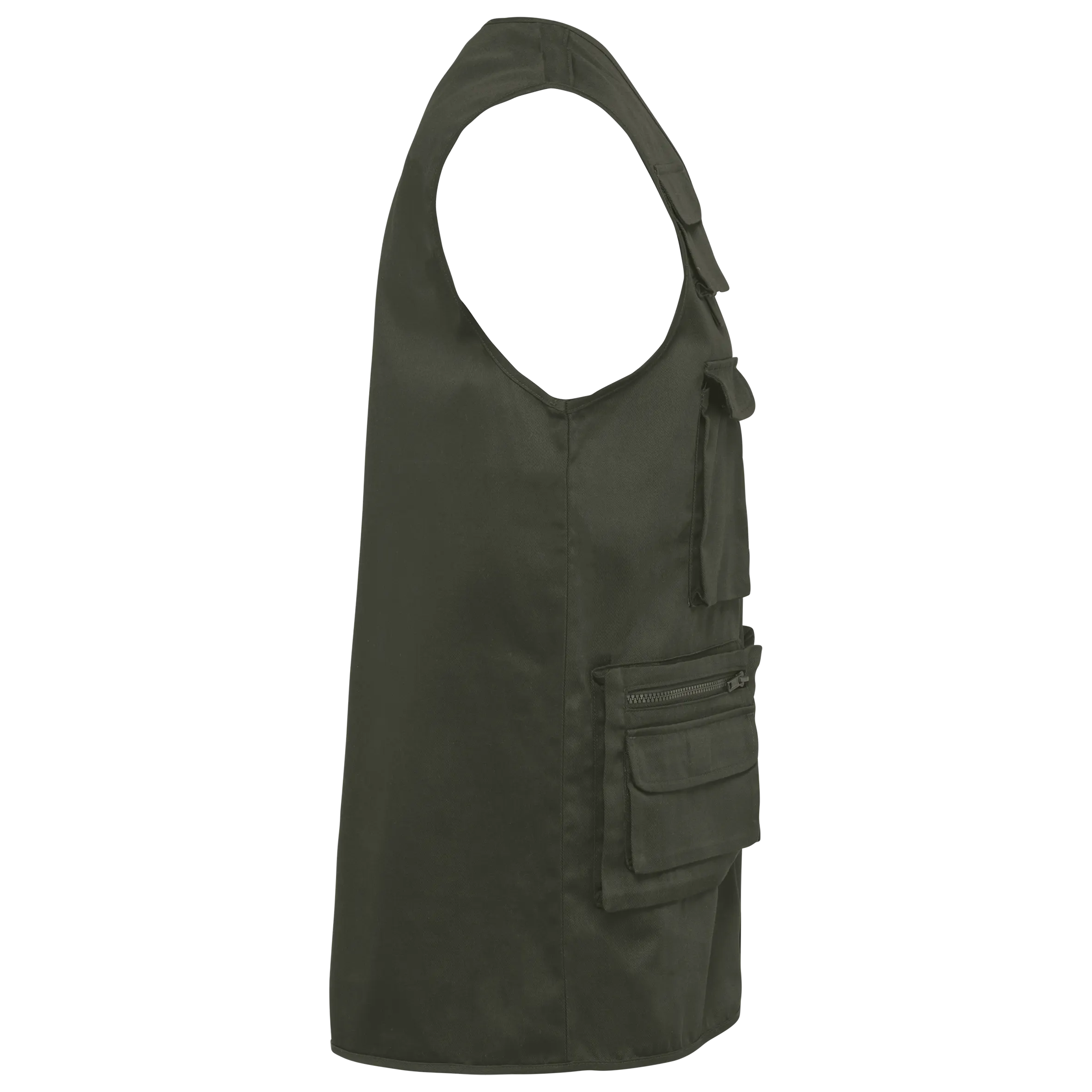 Chaleco polialgodón multibolsillos con forro  - Unisex