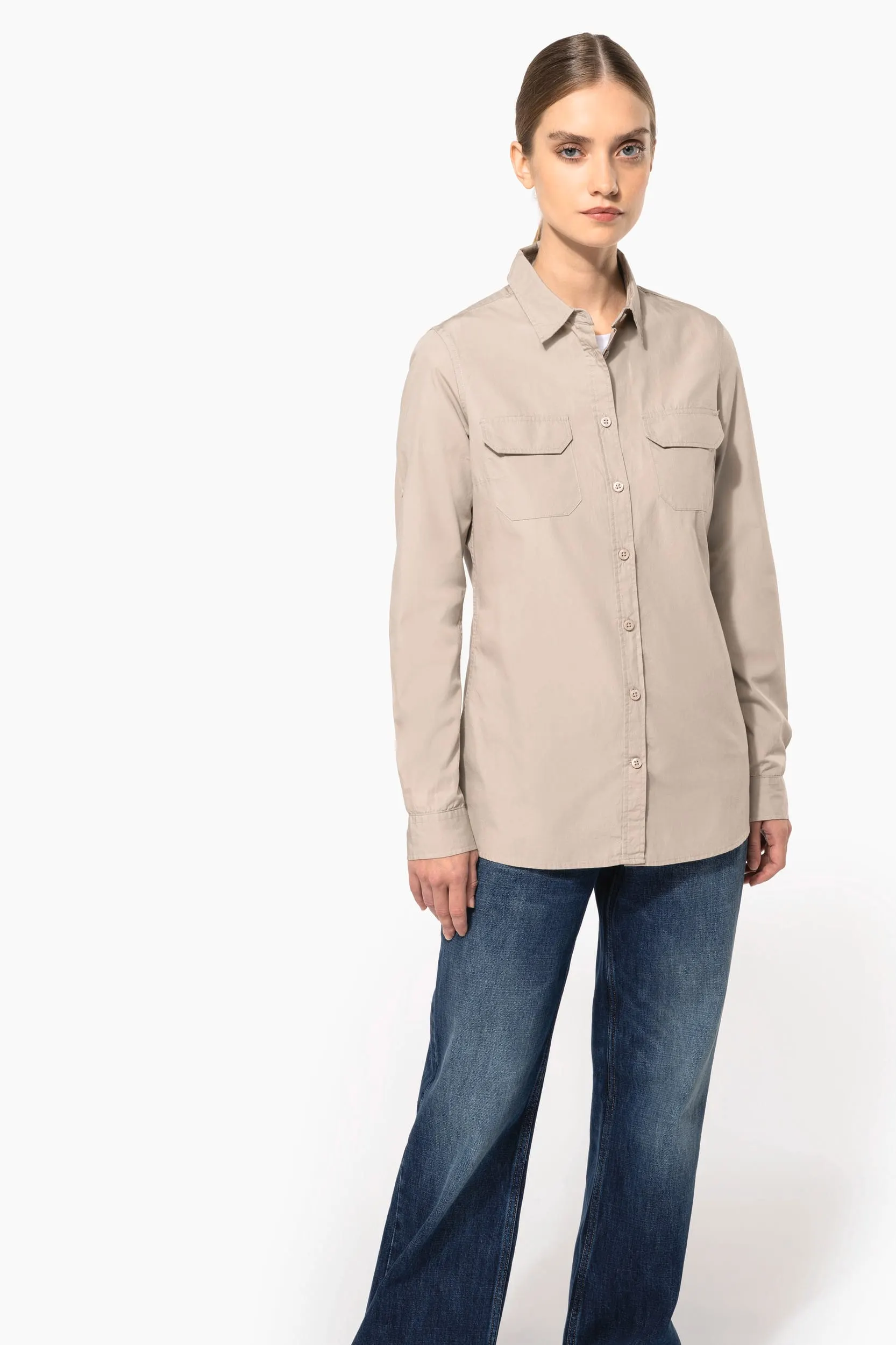 Camisa Safari manga larga mujer