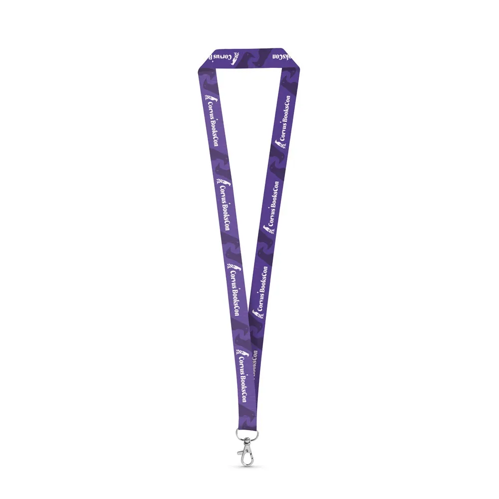 WINDSOR. SET Lanyard SUBLIMATION Long II (20 mm) en poliéster reciclado (100% rPET) con mosquetón de gatillo de 20 mm