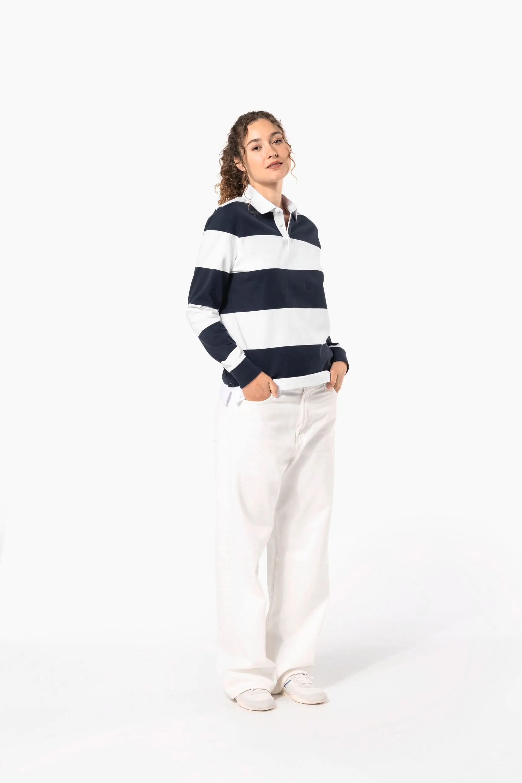 Polo a rayas manga larga unisex