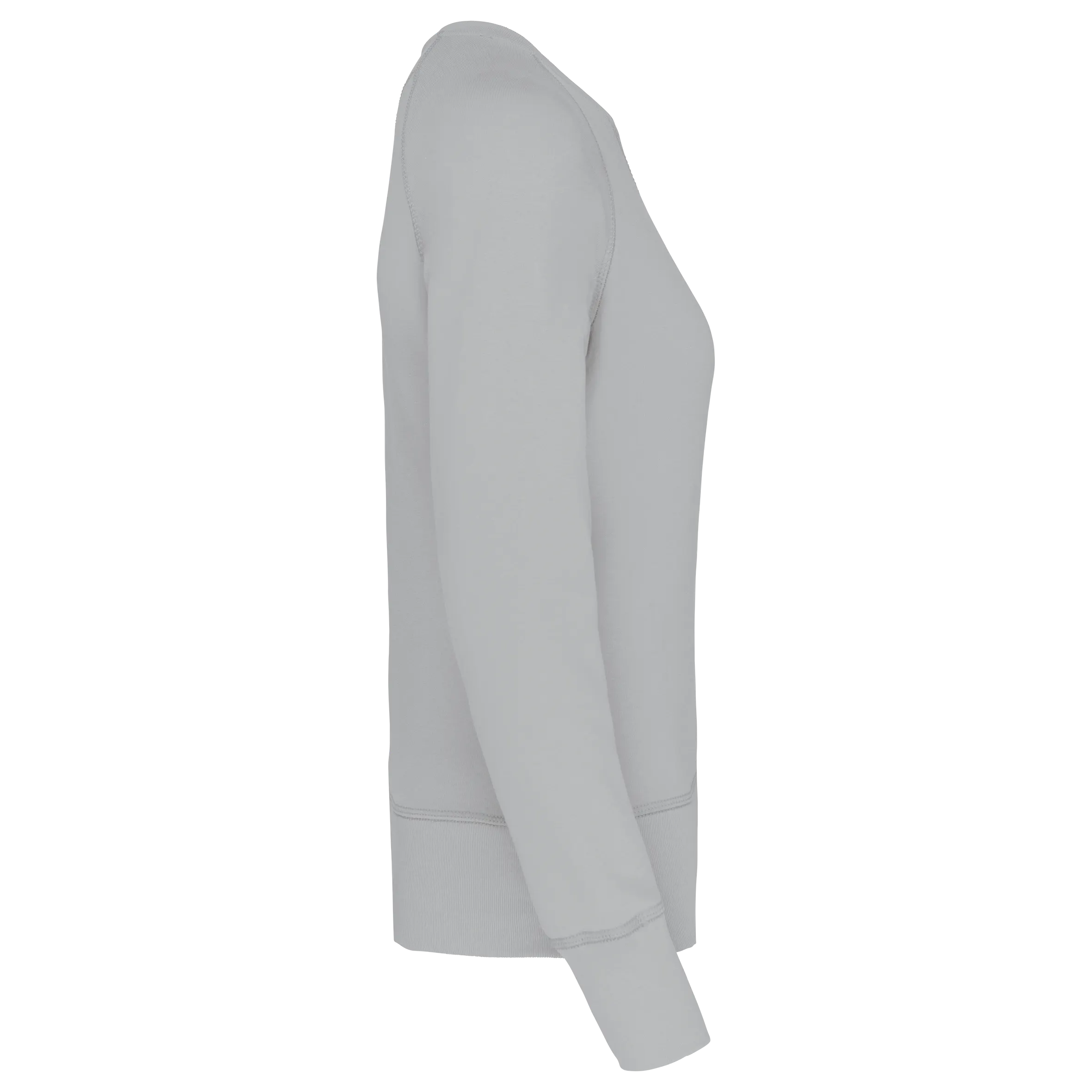 Sudadera algodón orgánico con cuello redondo y mangas raglan de mujer