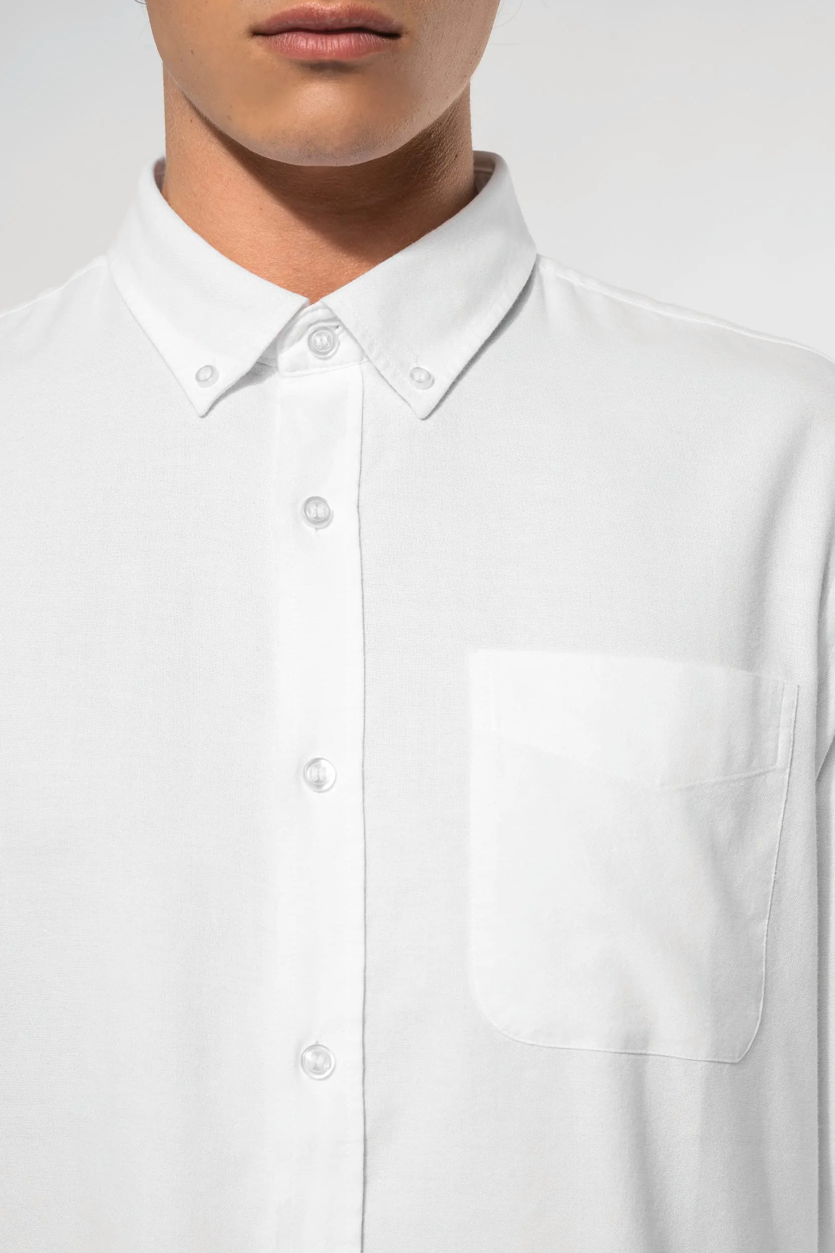 Camisa oxford lavada manga larga