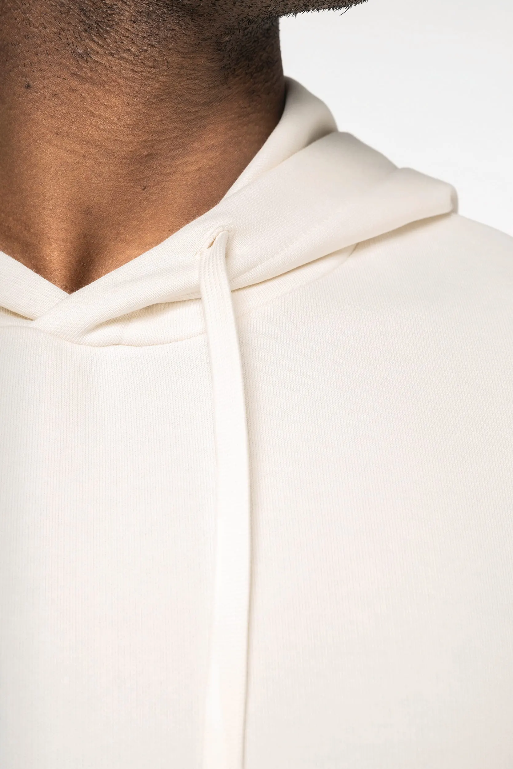Sudadera ecorresponsable con capucha y hombros caídos de manga corta French Terry unisex