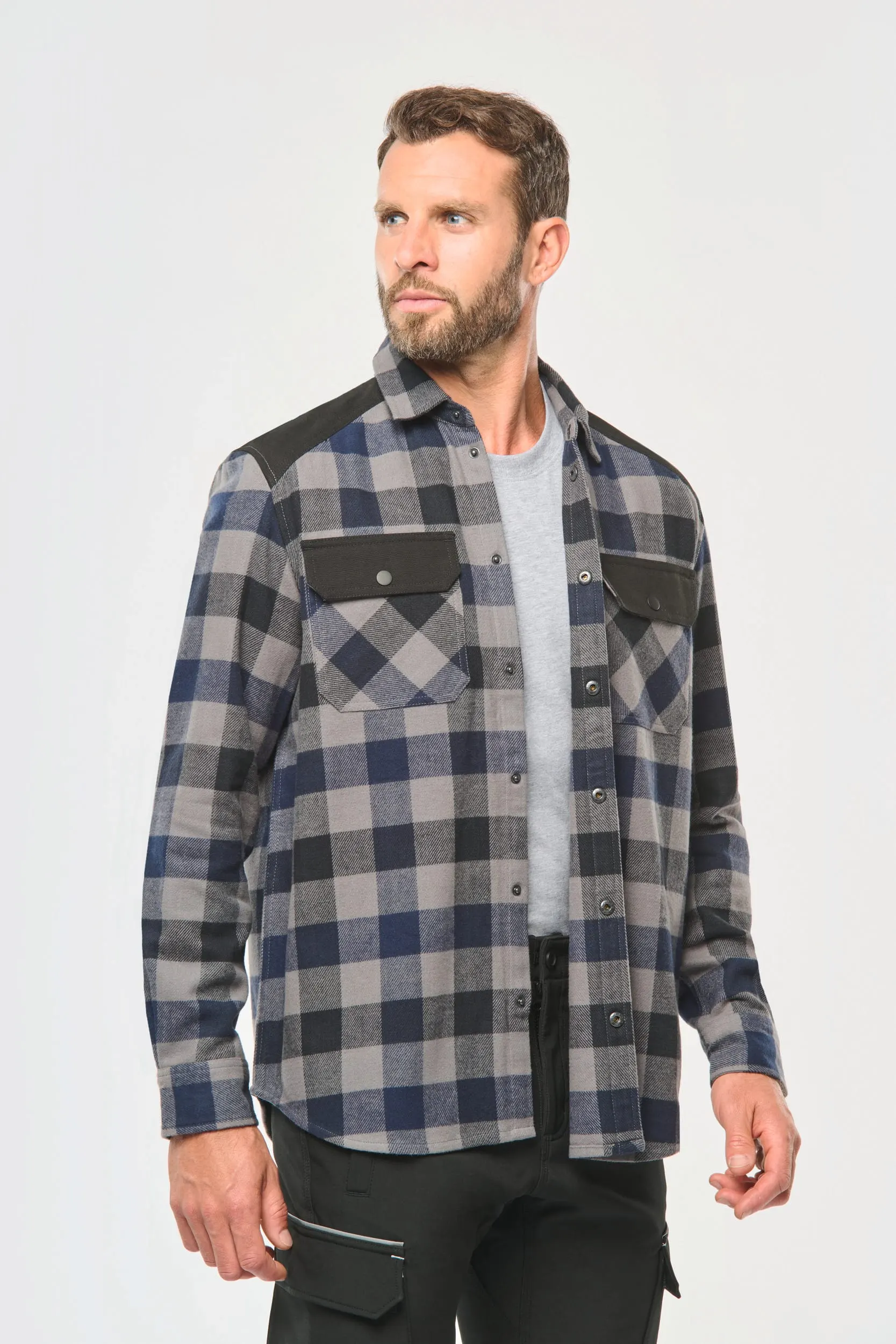 Sobrecamisa a cuadros con bolsillos