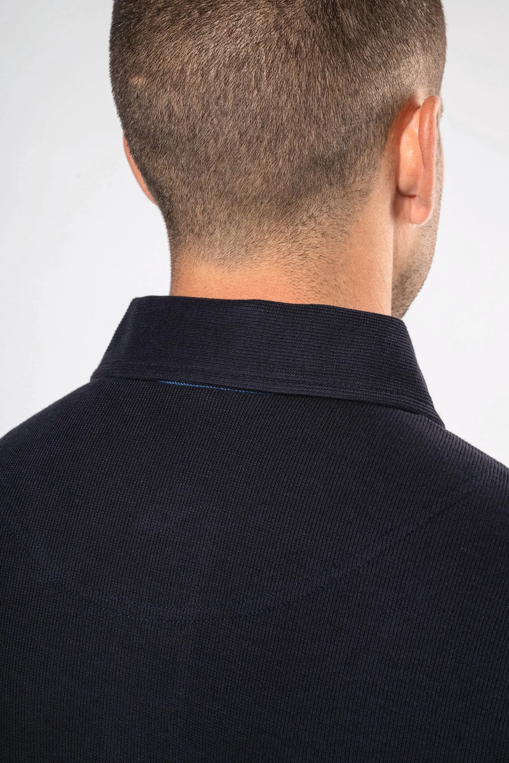 French rib - polo de canalé manga larga hombre