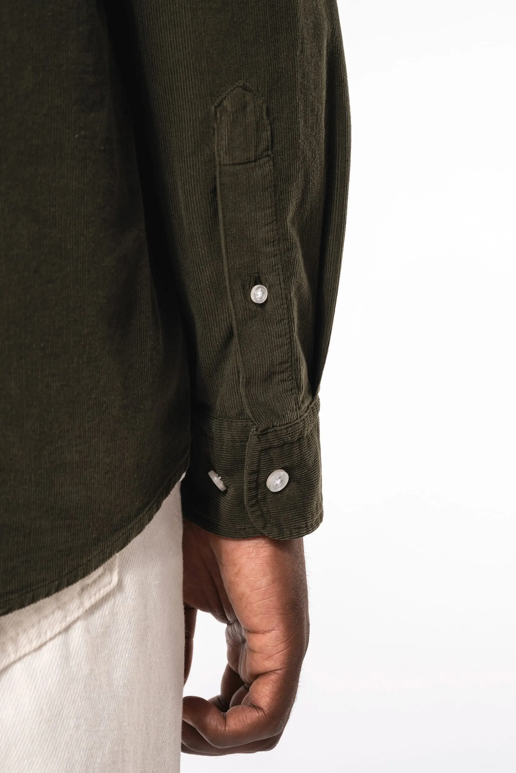 Camisa de pana manga larga hombre