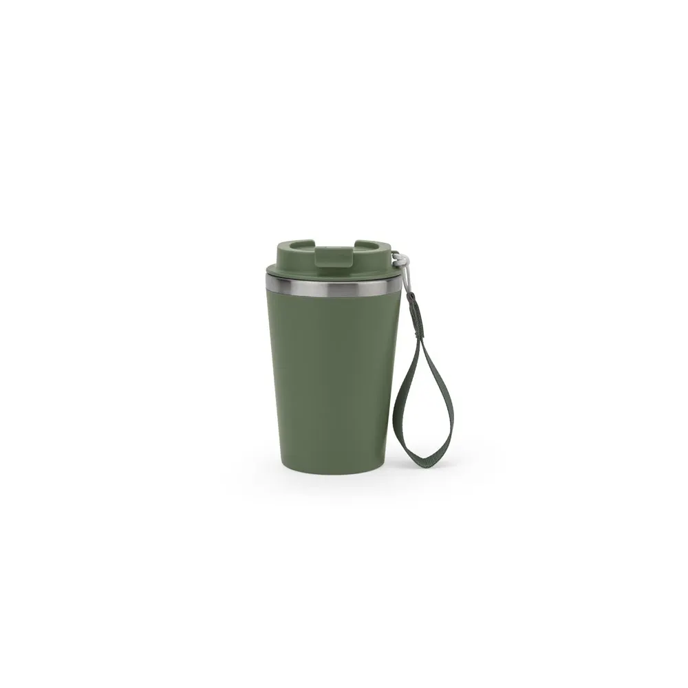 SPITZ. Vaso de viaje de acero inoxidable (90 % reciclado) y pared exterior de PP, con acabado mate 440 ml