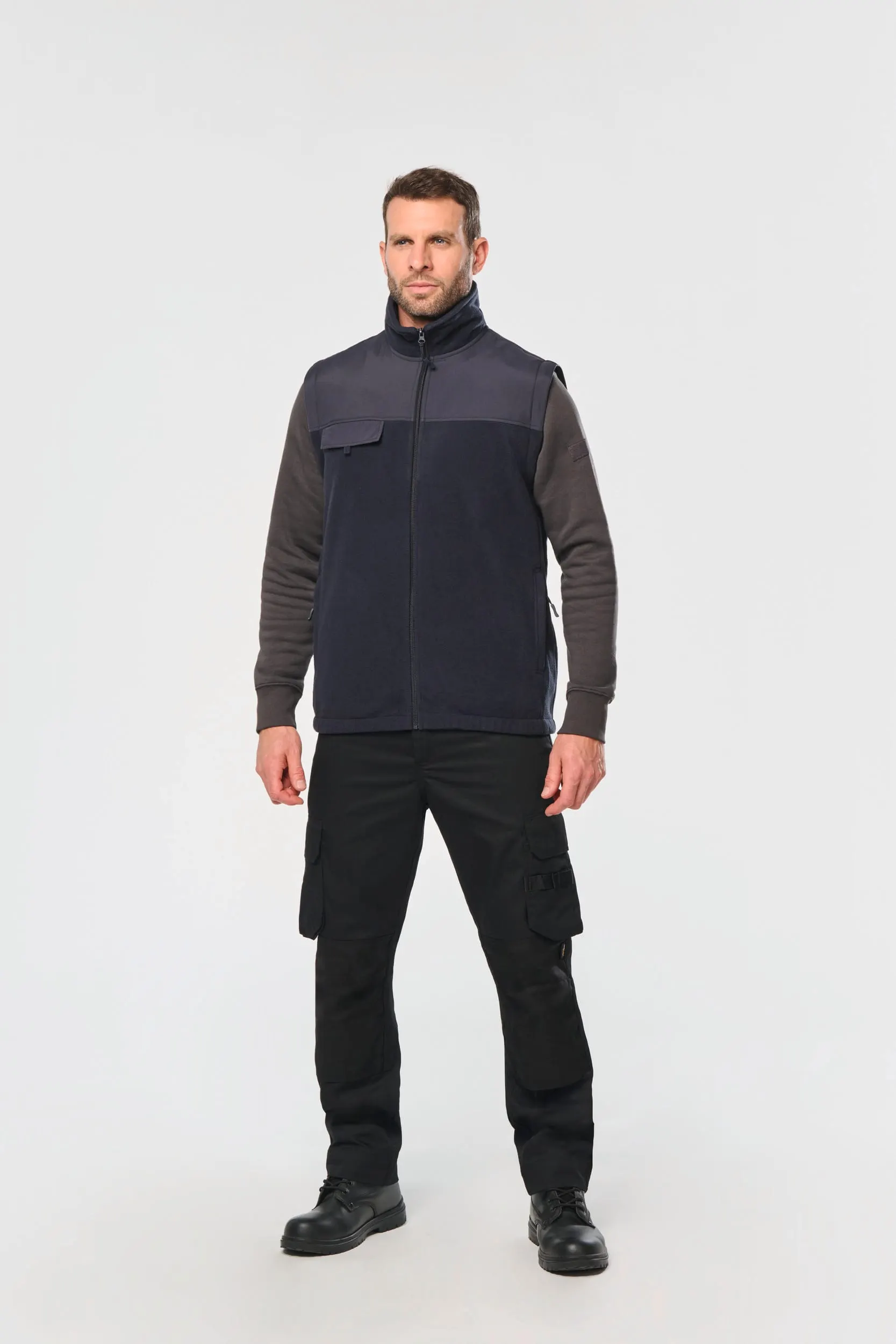 Chaqueta polar con mangas amovibles hombre