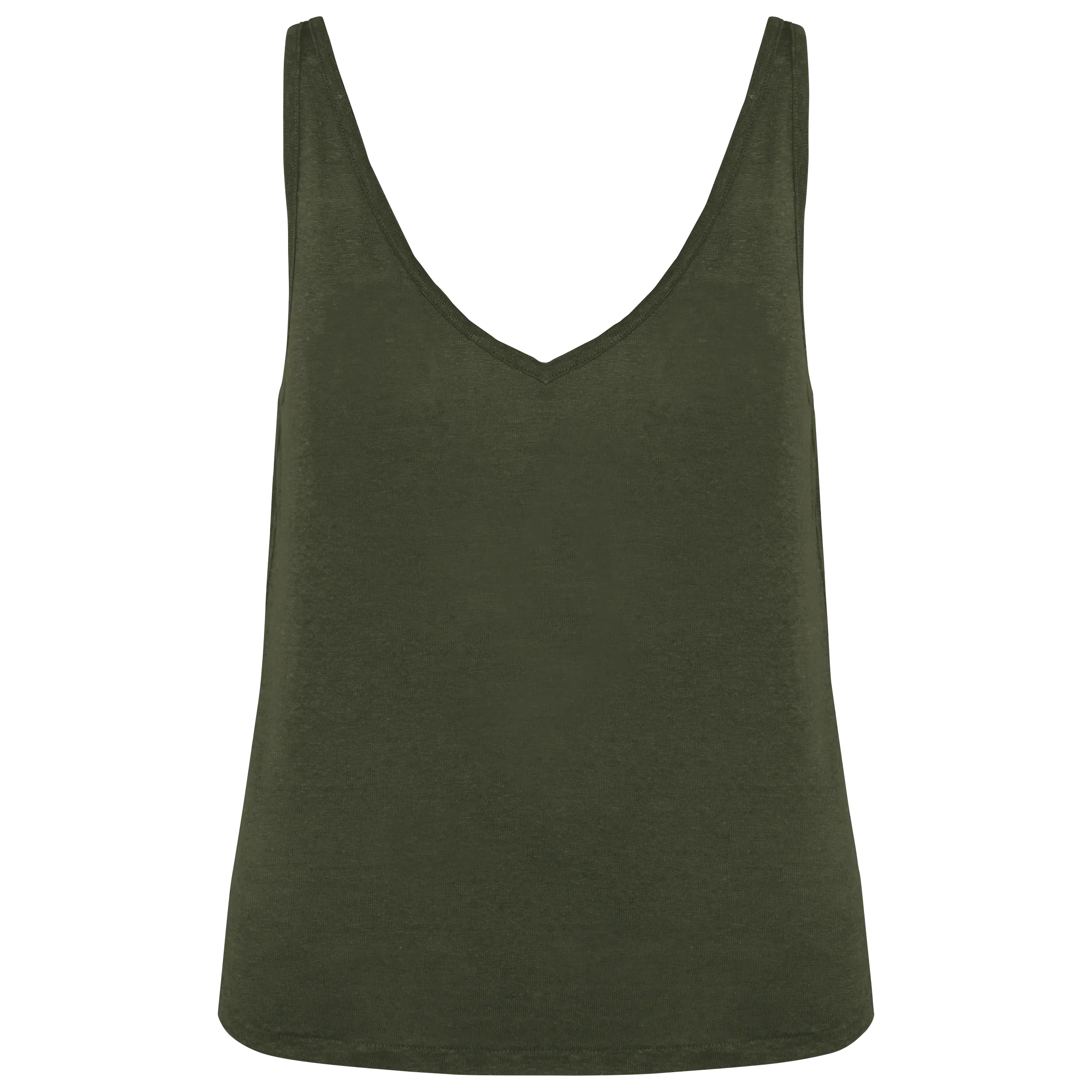 Camiseta de tirantes de lino mujer