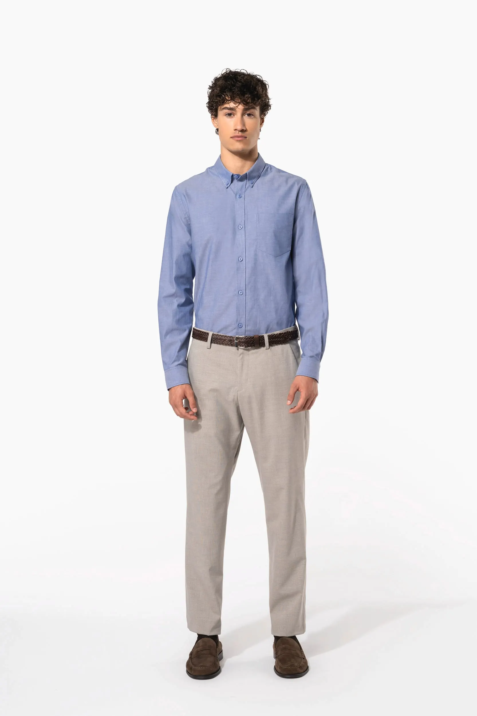 Camisa oxford manga larga hombre
