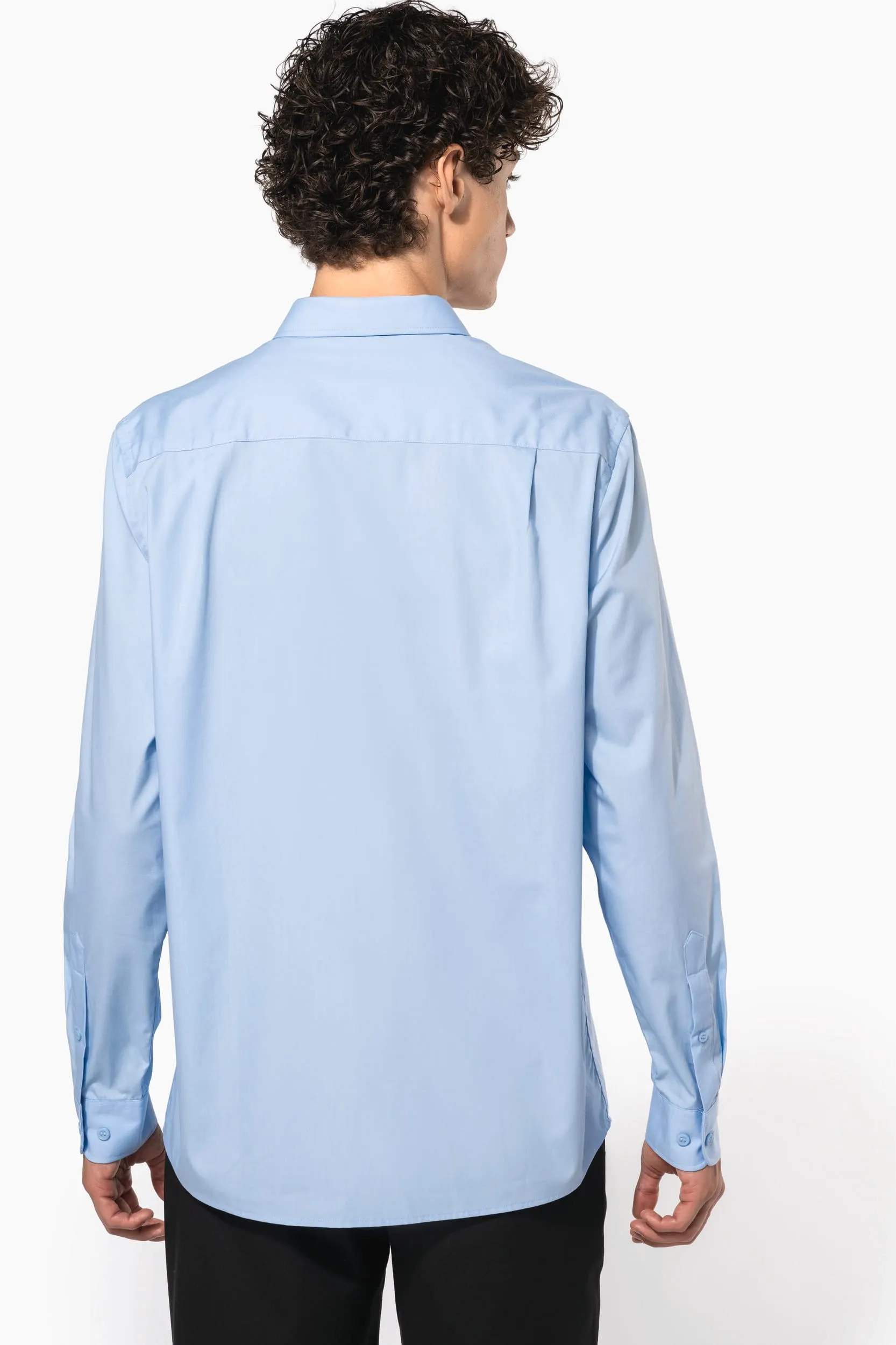 Camisa popelina manga larga hombre