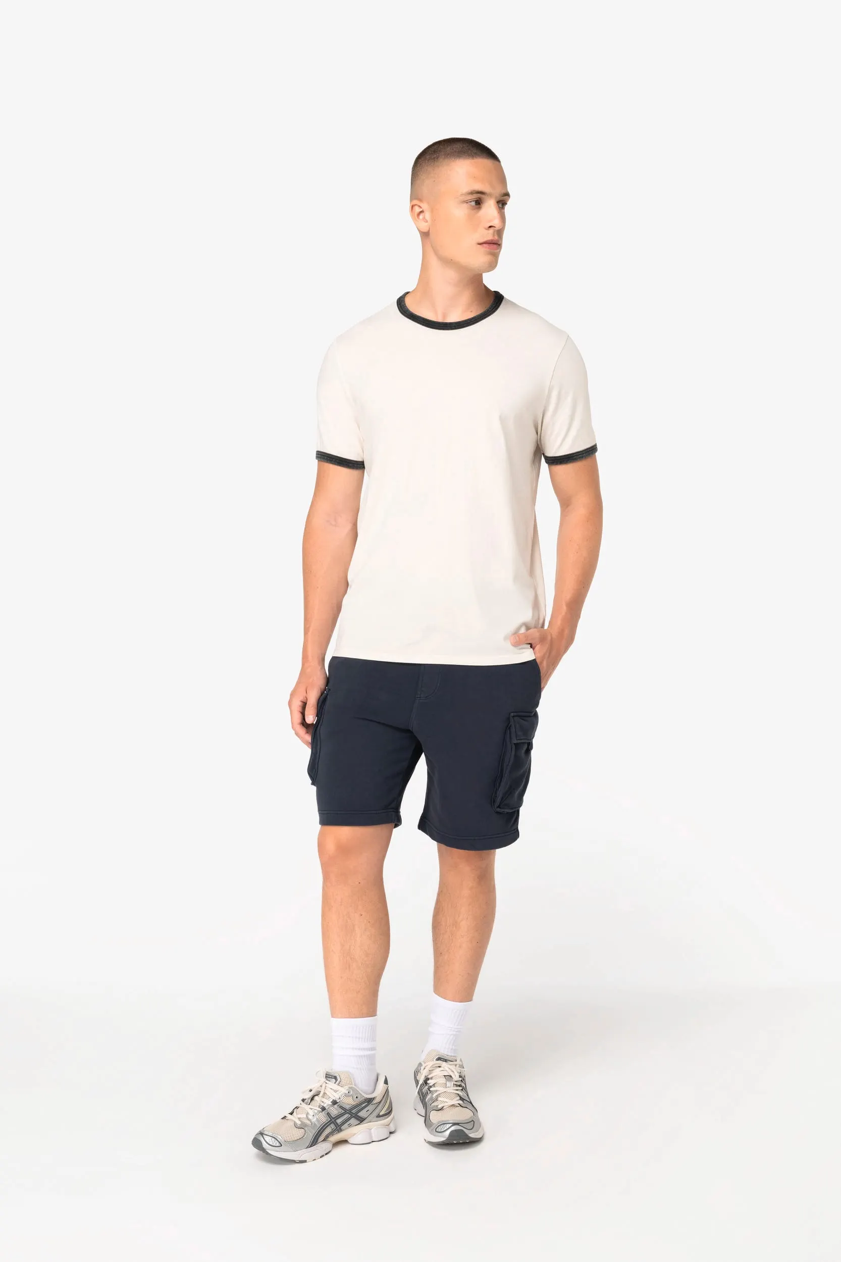 Camiseta ringer ecorresponsable con ribetes contrastados efecto lavado hombre