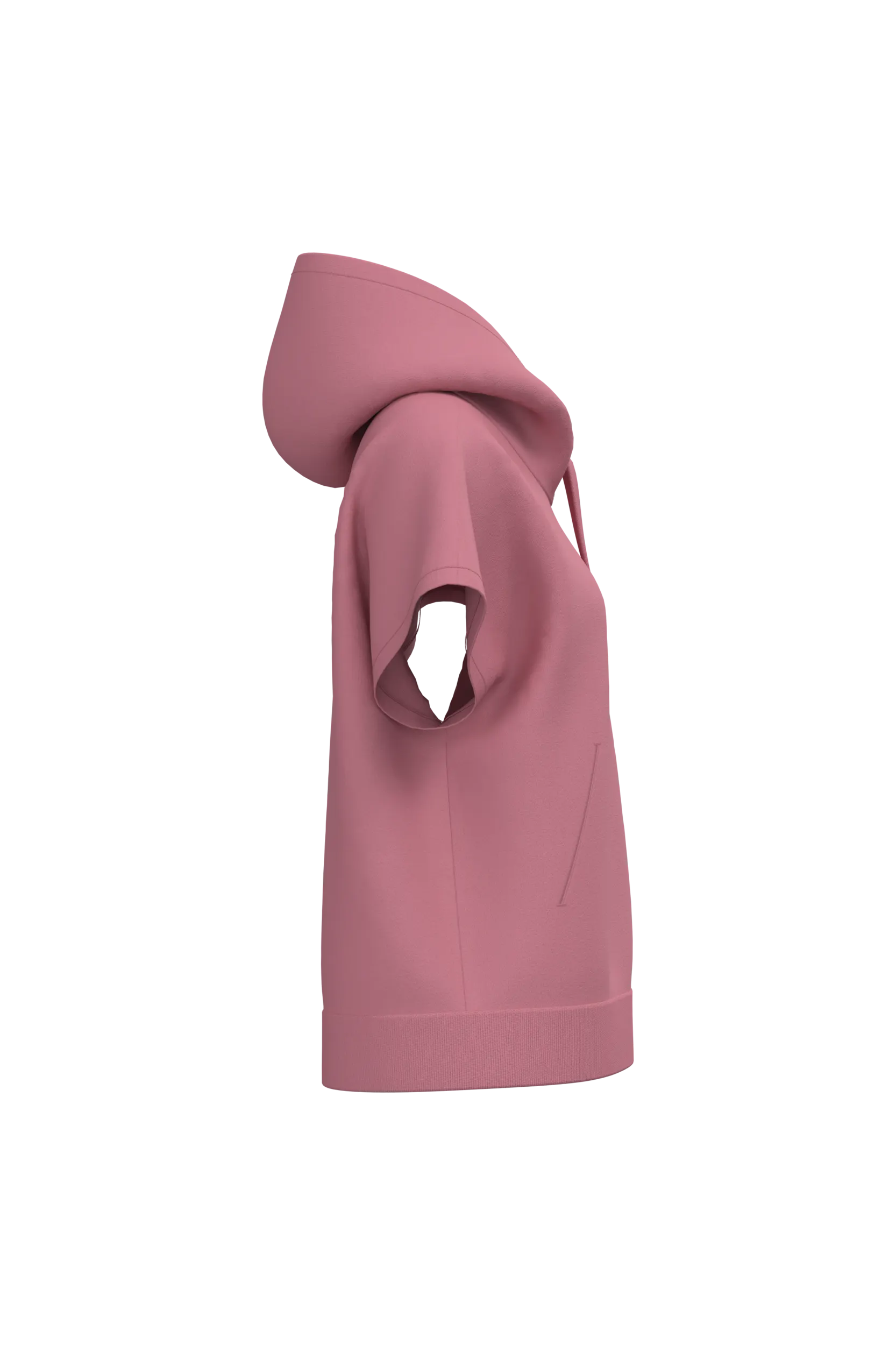 Sudadera ecorresponsable con capucha oversize sin mangas French Terry mujer