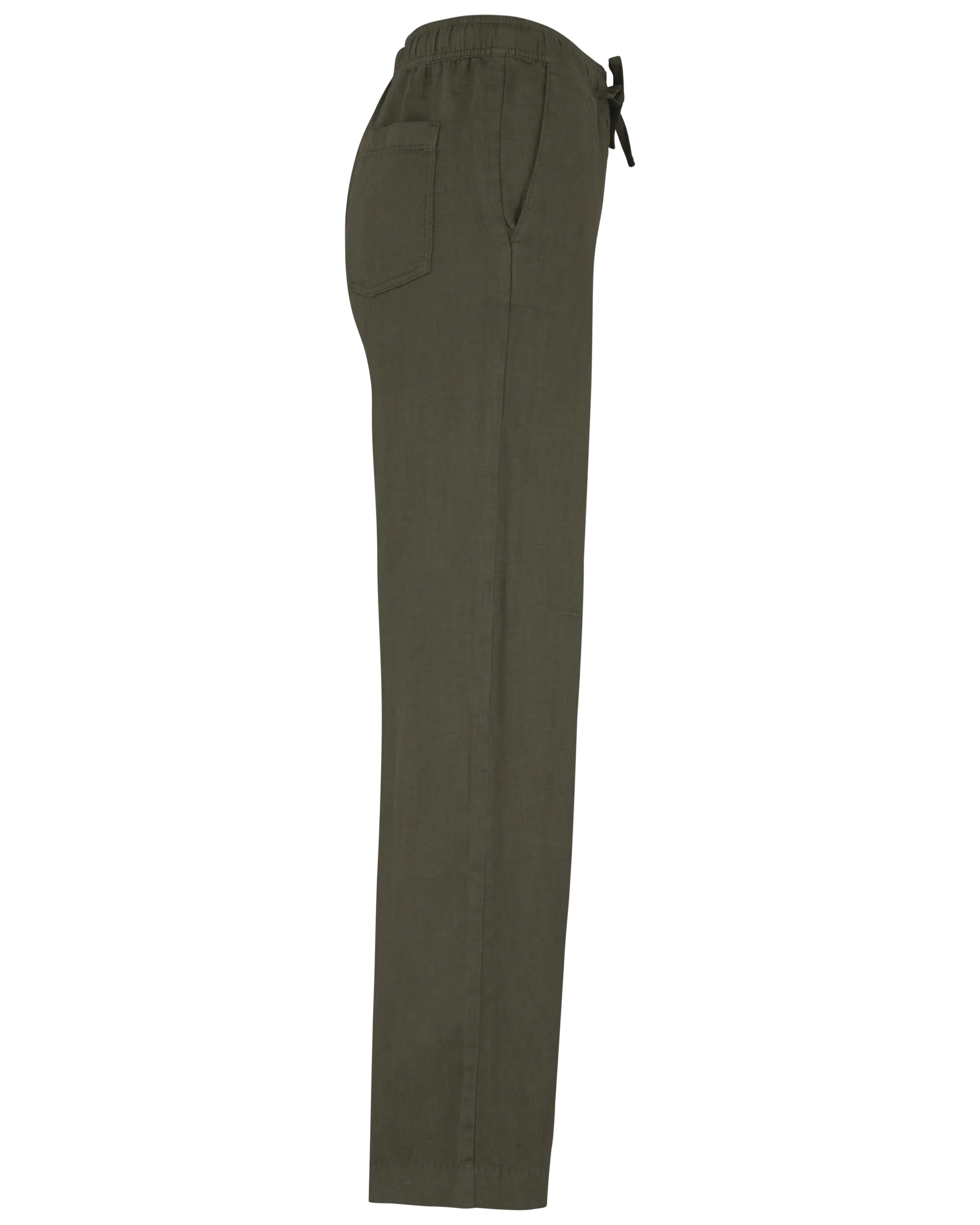 Pantalón efecto lavado de lino mujer