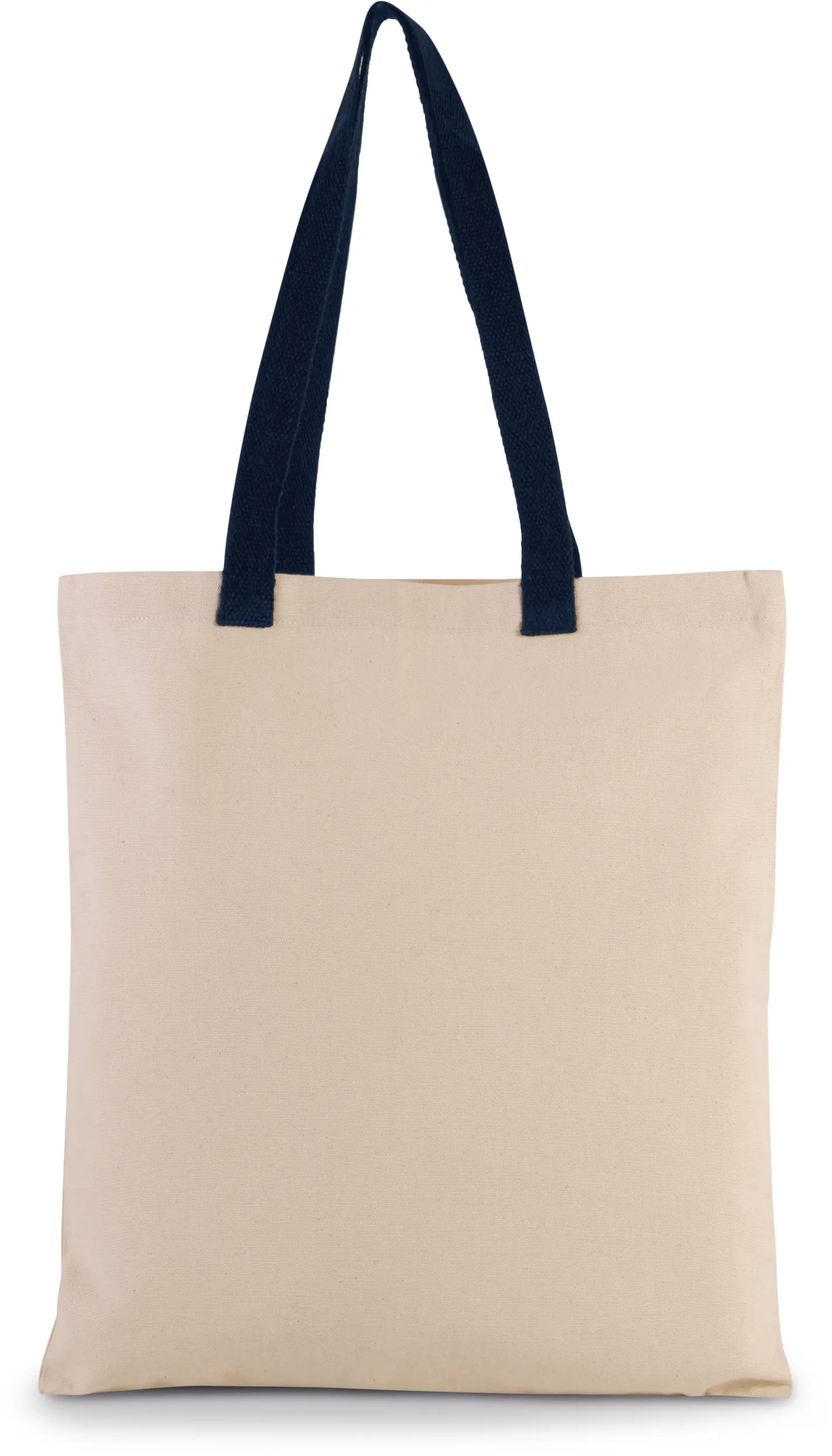 Bolsa shopper tejido canvas plana con asas contrastadas