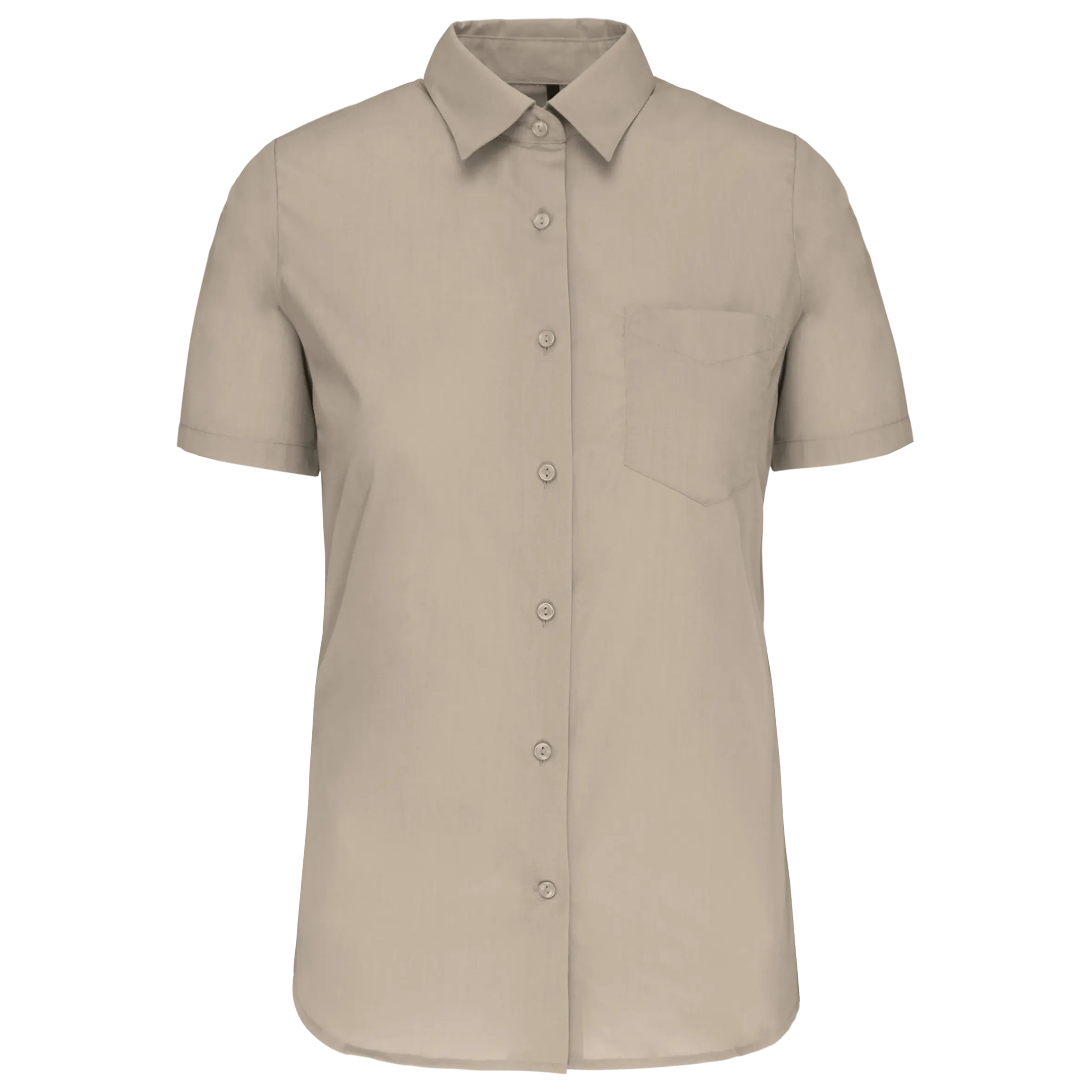 Camisa popelina de polialgodón manga corta de fácil cuidado mujer