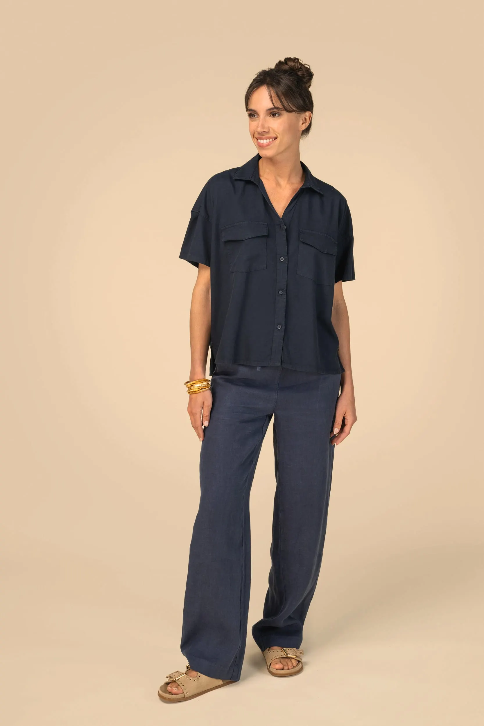 Camisa ecorresponsable oversize de Lyocell mujer