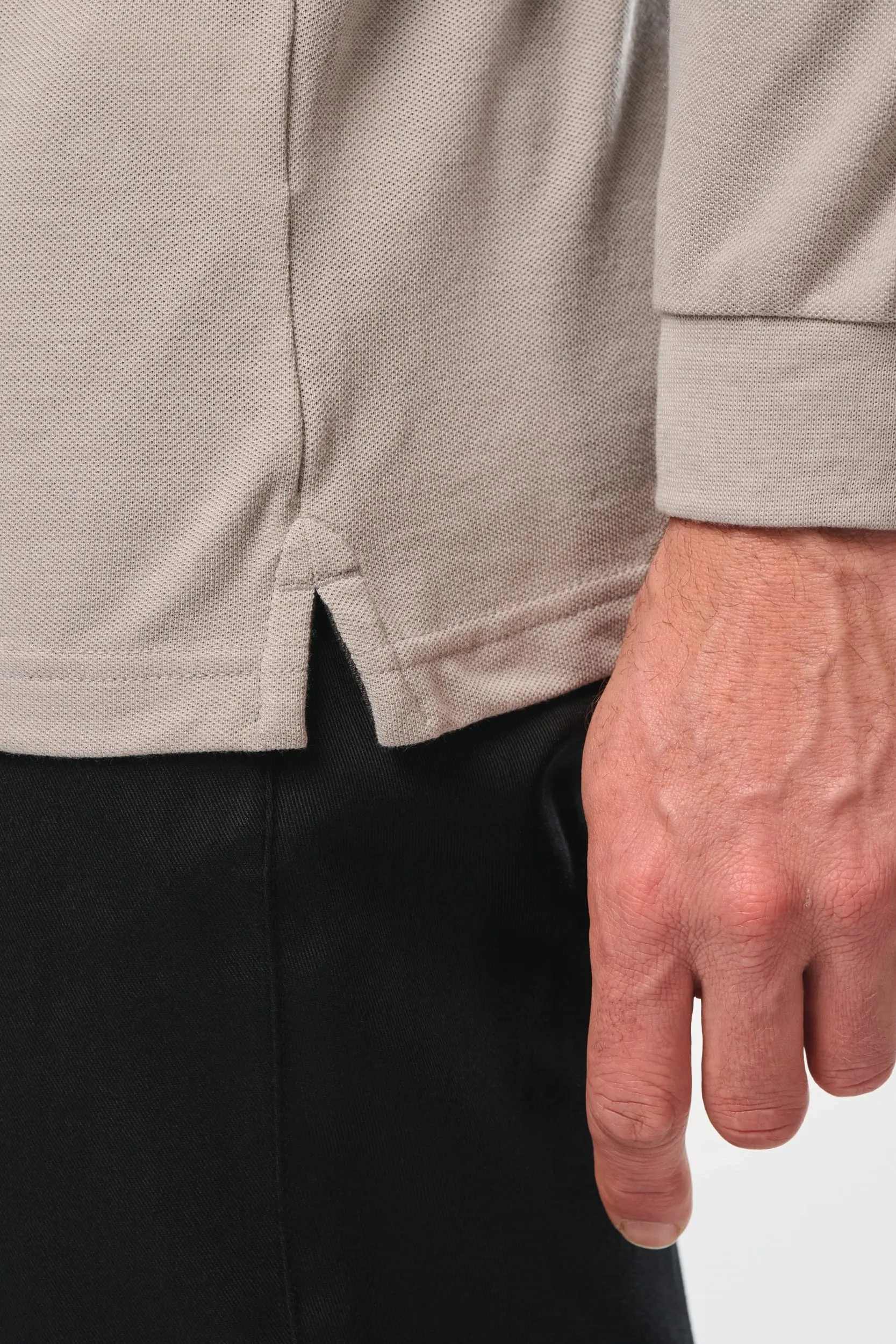 Polo Antibacteriano manga larga hombre