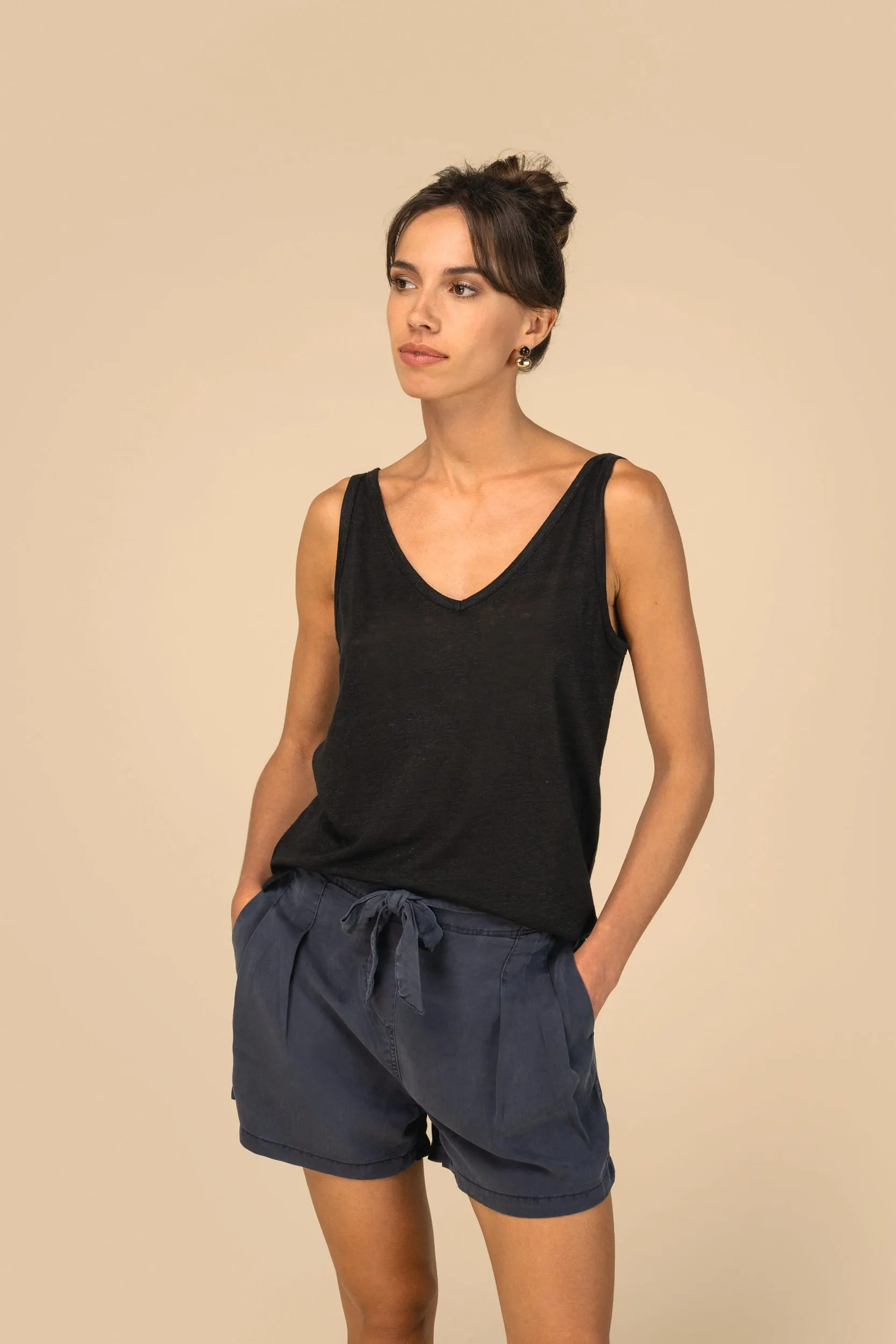 Shorts ecorresponsables de Lyocell y efecto lavado mujer