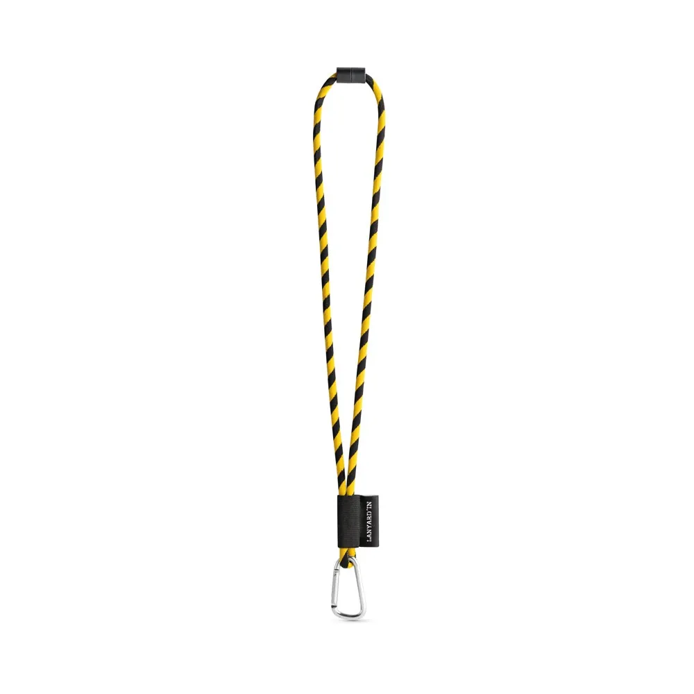 75089. SET Lanyard TUBE Long (Ø 7 mm) con mosquetón en forma de D de 55 mm y cierre de seguridad de Ø 7 mm