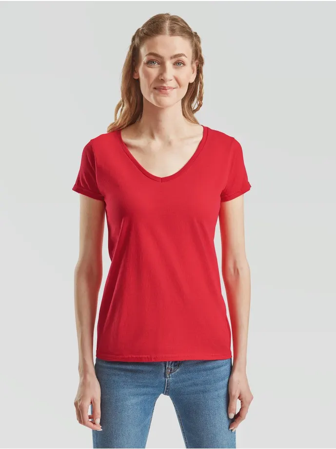 CAMISETA FRUIT OF THE LOOM LADIES ICONIC 150 V-NECK T