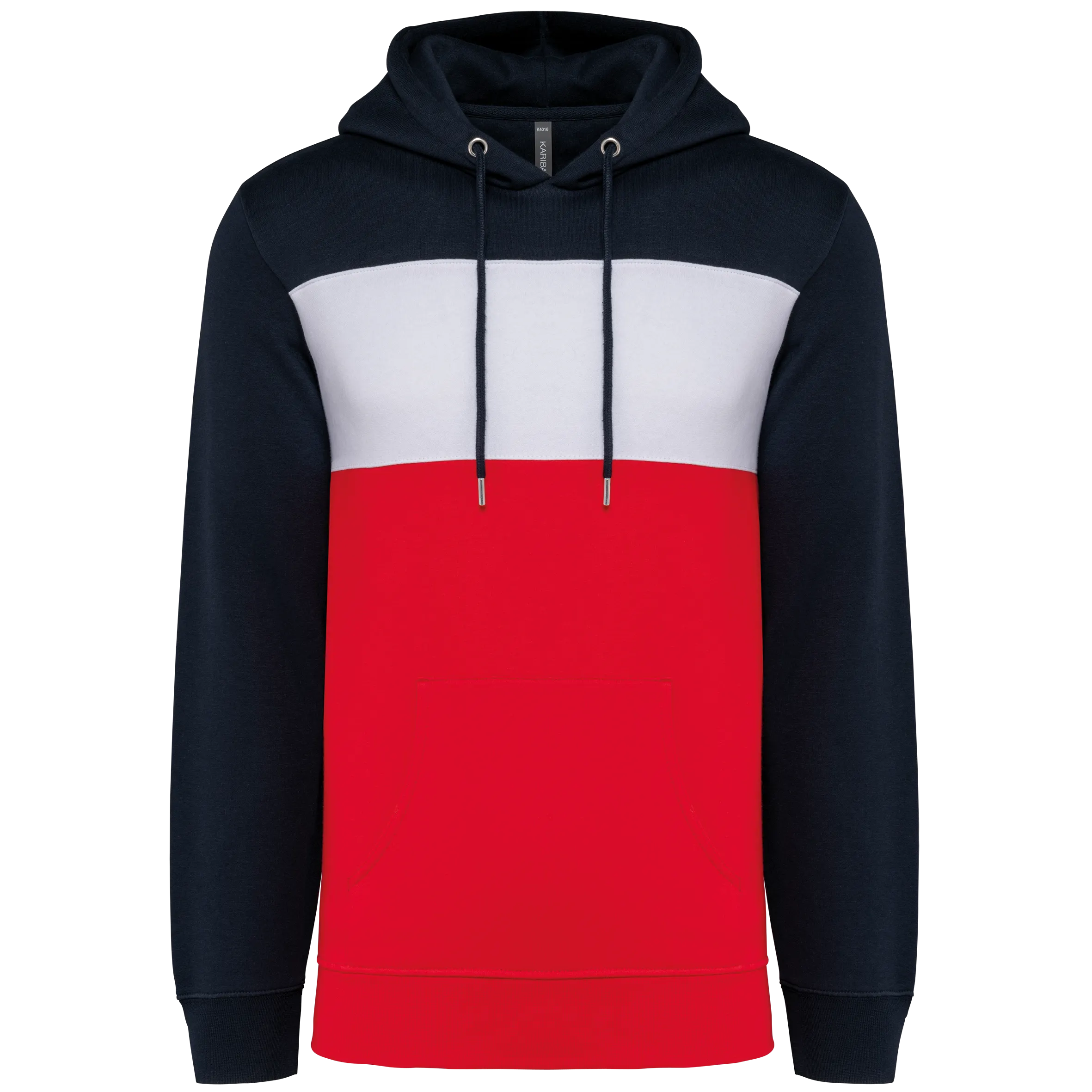 Sudadera tricolor con capucha unisex