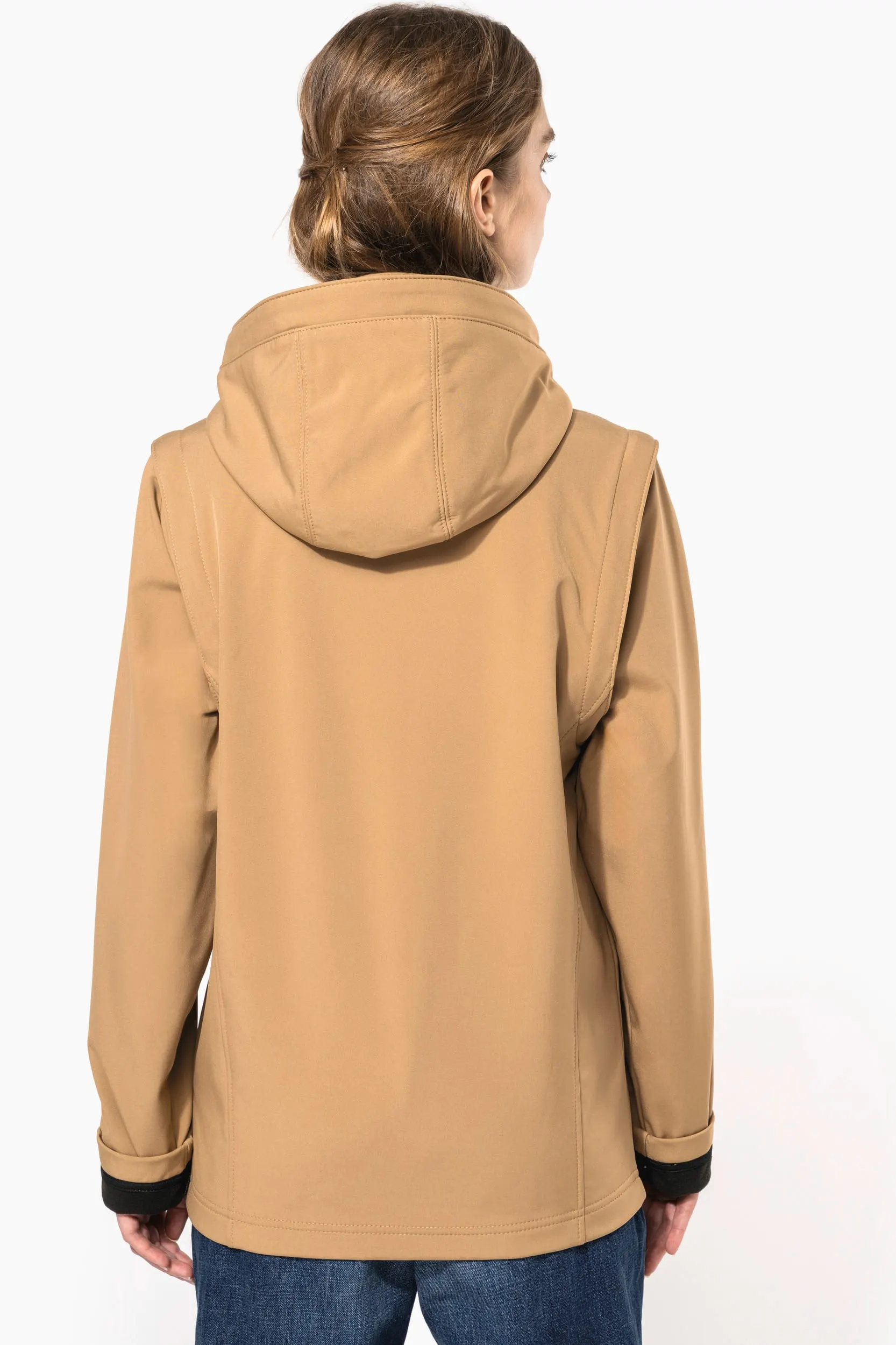 Chaquetas softshell 3 capas con capucha y mangas extraíbles unisex