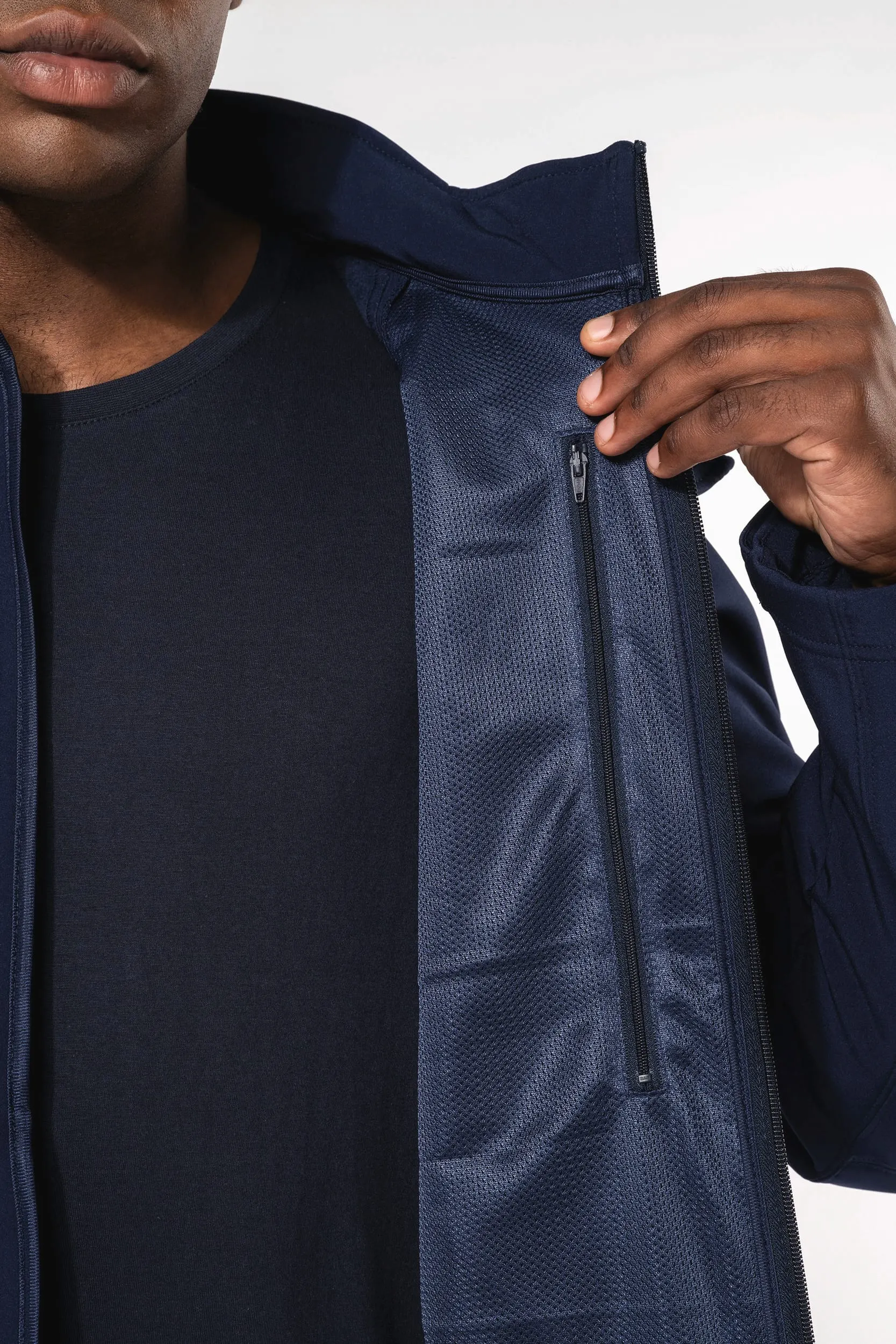 Chaqueta softshell con capucha extraíble hombre