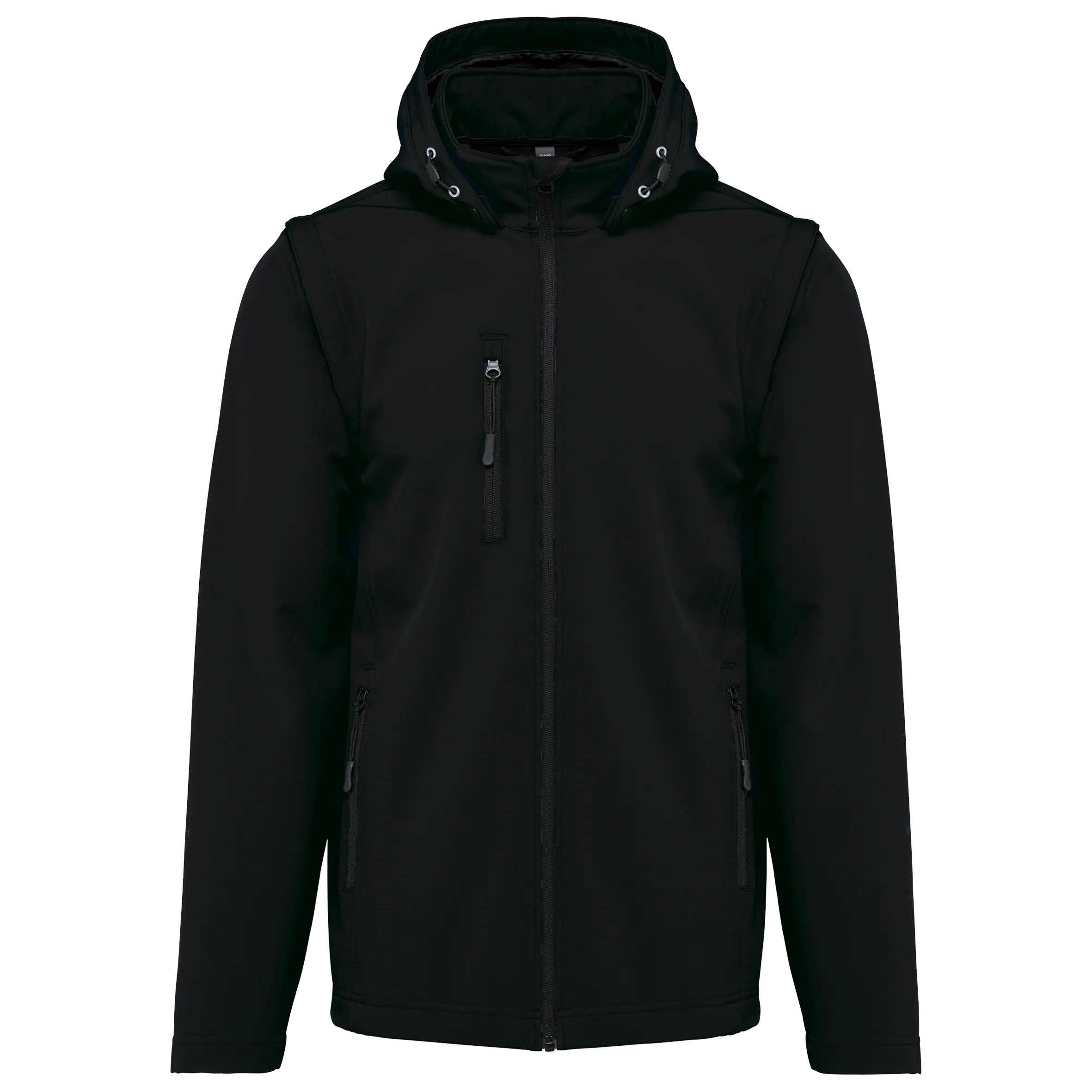 Chaquetas softshell 3 capas con capucha y mangas extraíbles unisex