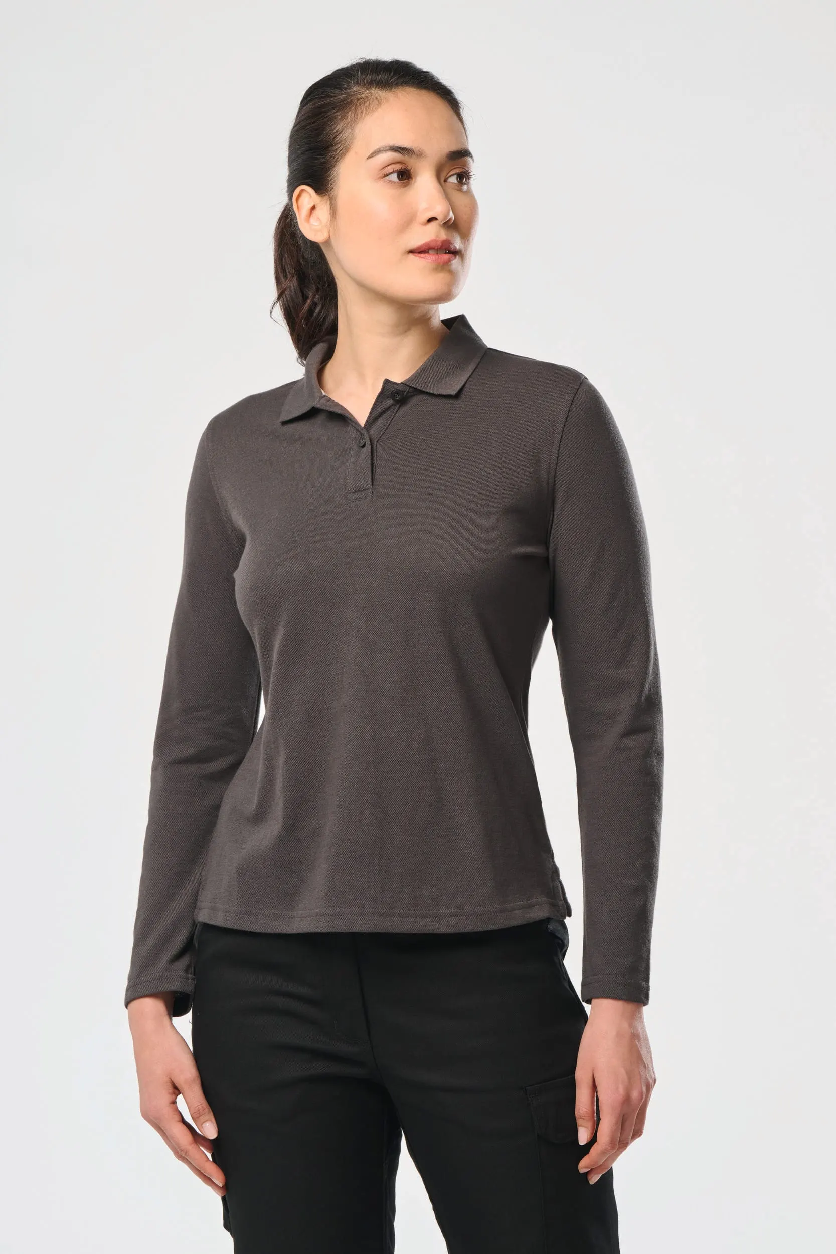 Polo Antibacteriano manga larga mujer