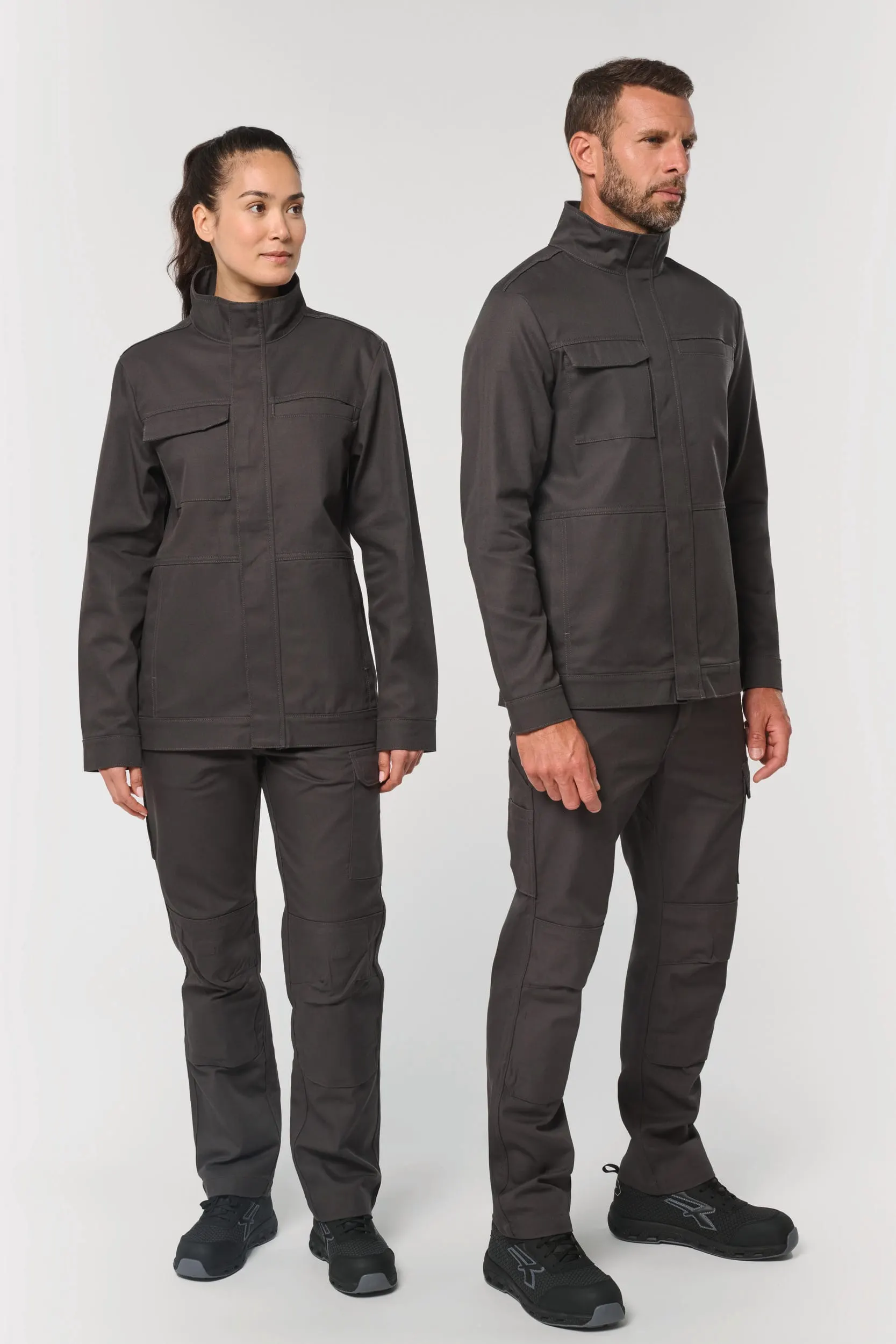 Chaqueta de trabajo sin metal unisex