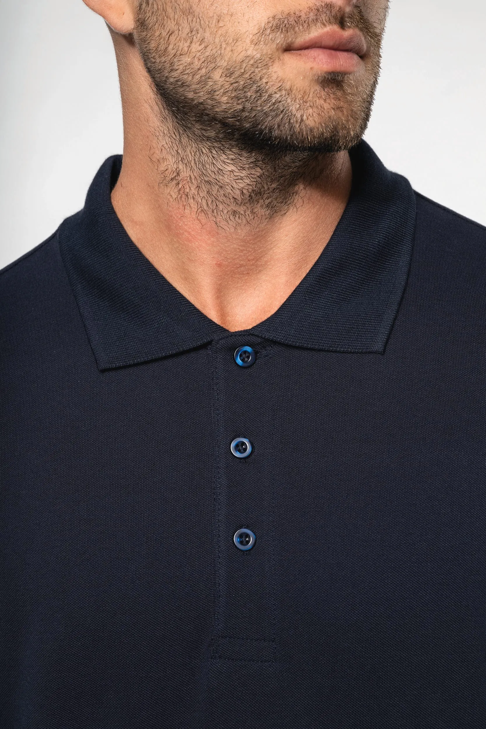 Polo piqué de manga larga de hombre