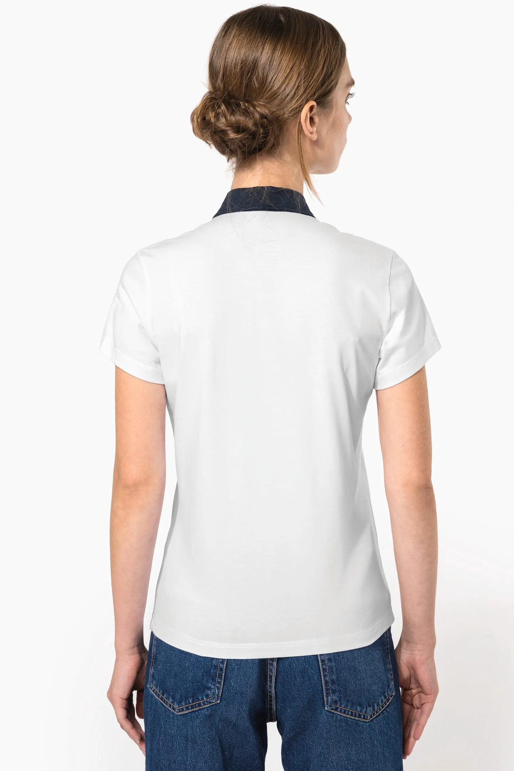 Polo jersey bicolor mujer