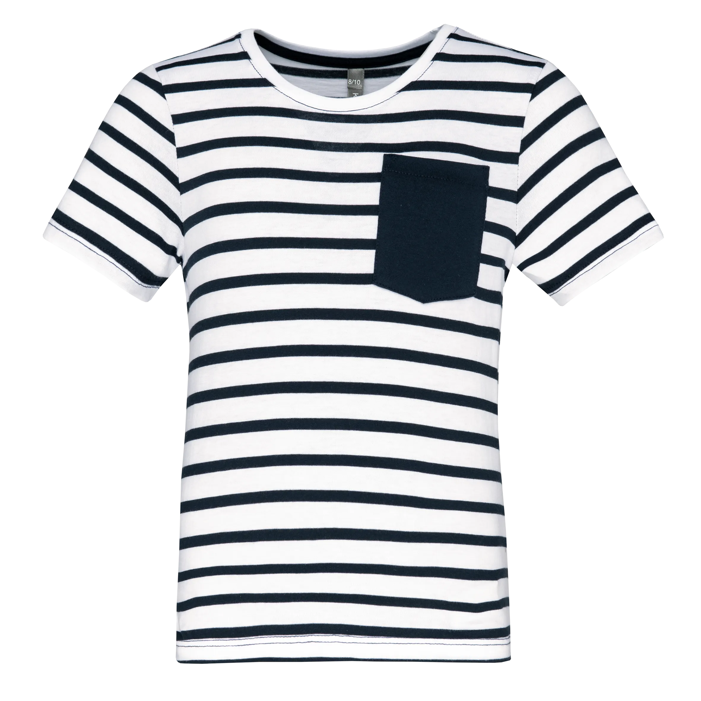 Camiseta Marinero a rayas con bolsillo manga corta para niños