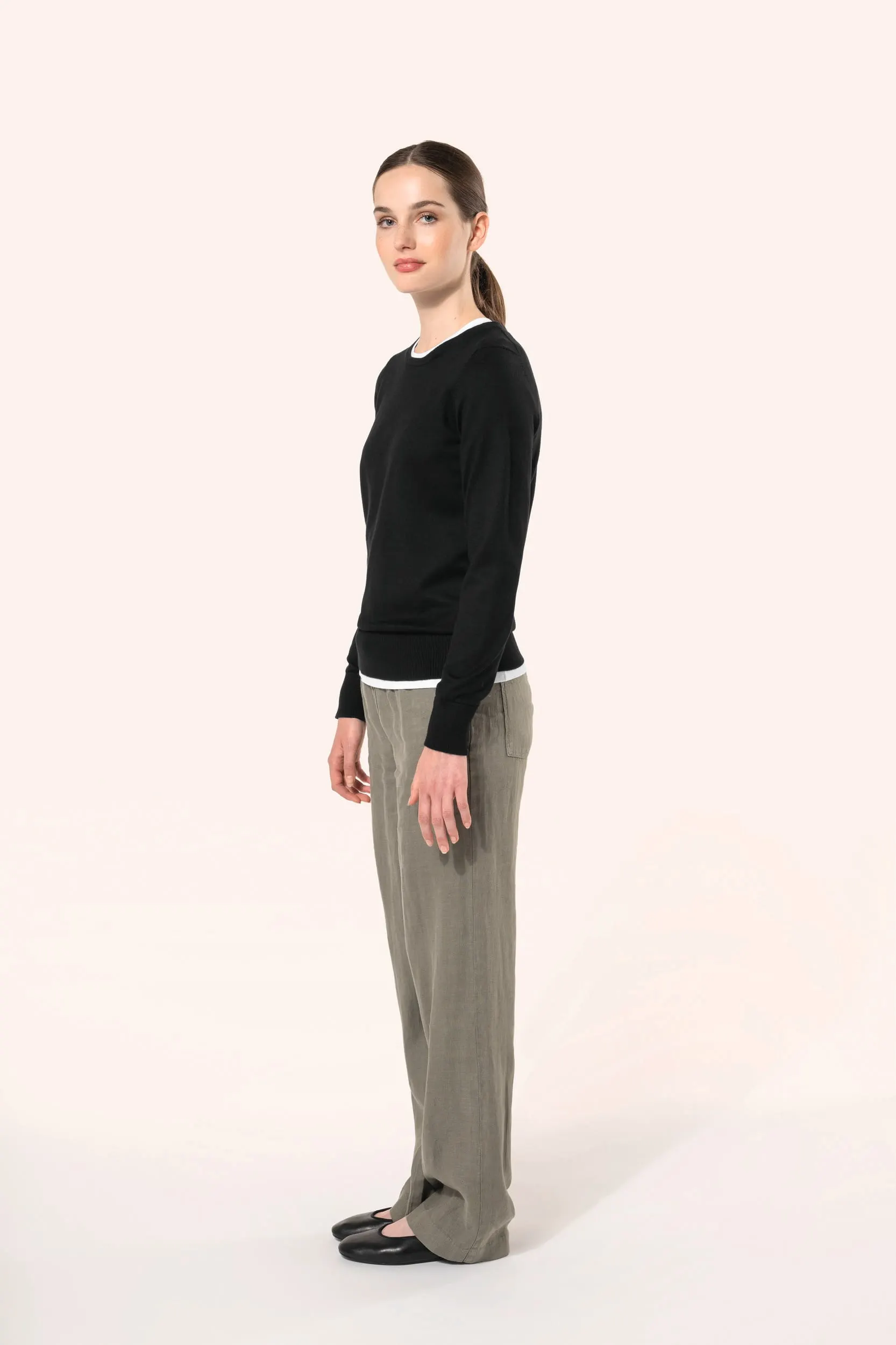 Jersey Supima® cuello redondo mujer