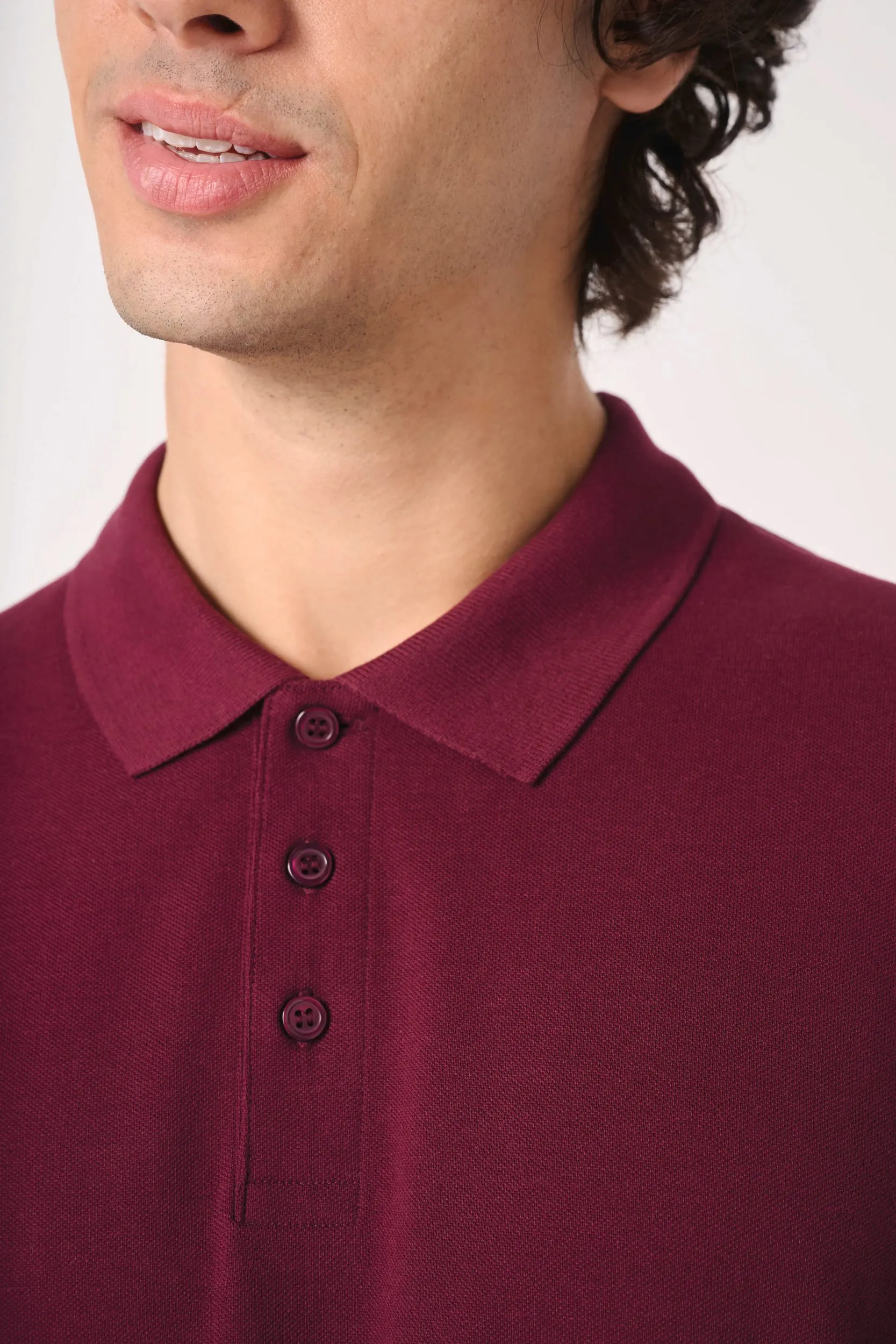 Polo punto piqué hombre