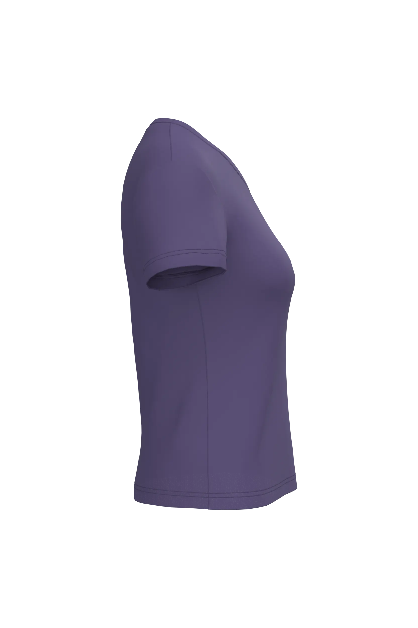 Camiseta de manga cota y cuello de pico mujer