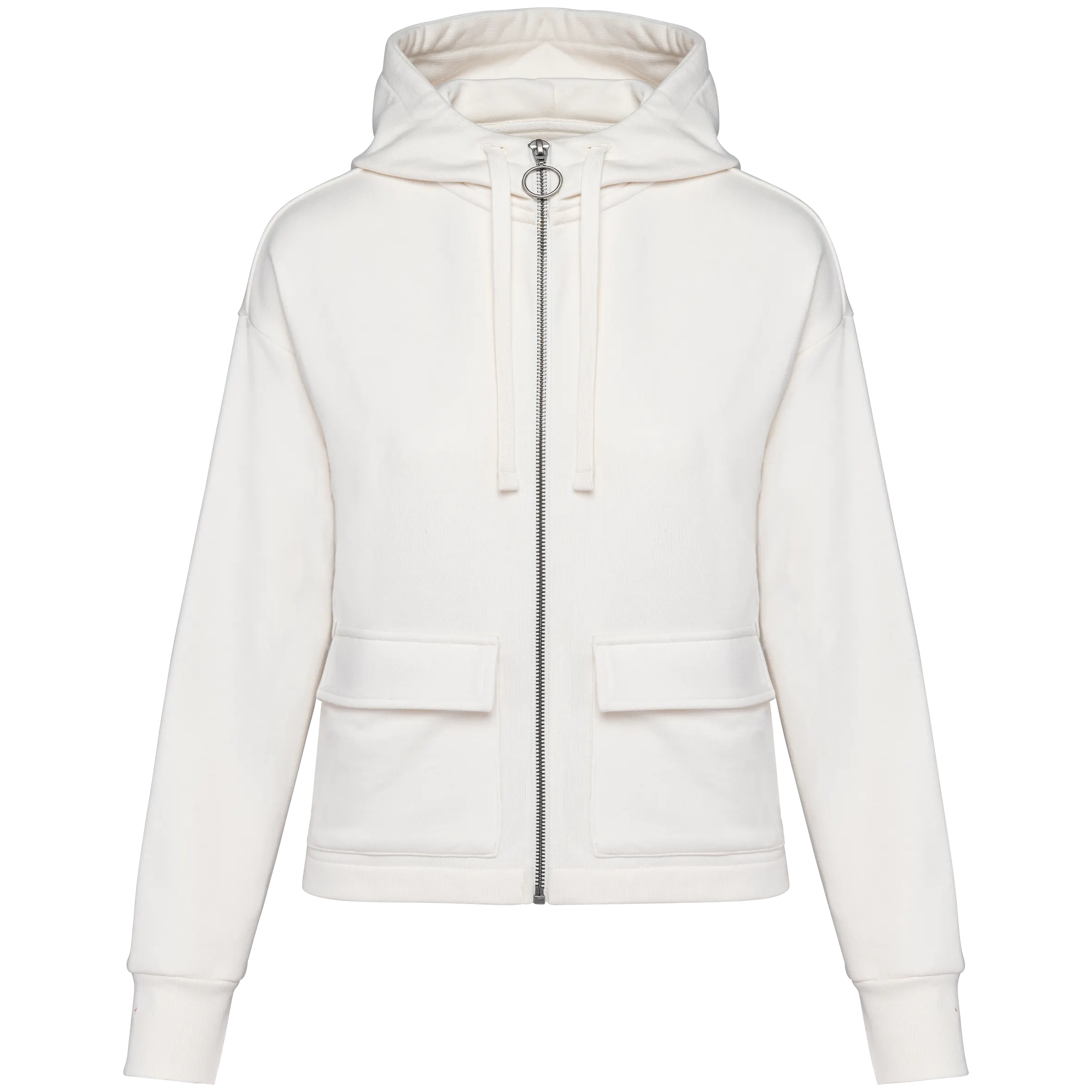 Sudadera ecorresponsable con cremallera y capucha French Terry mujer
